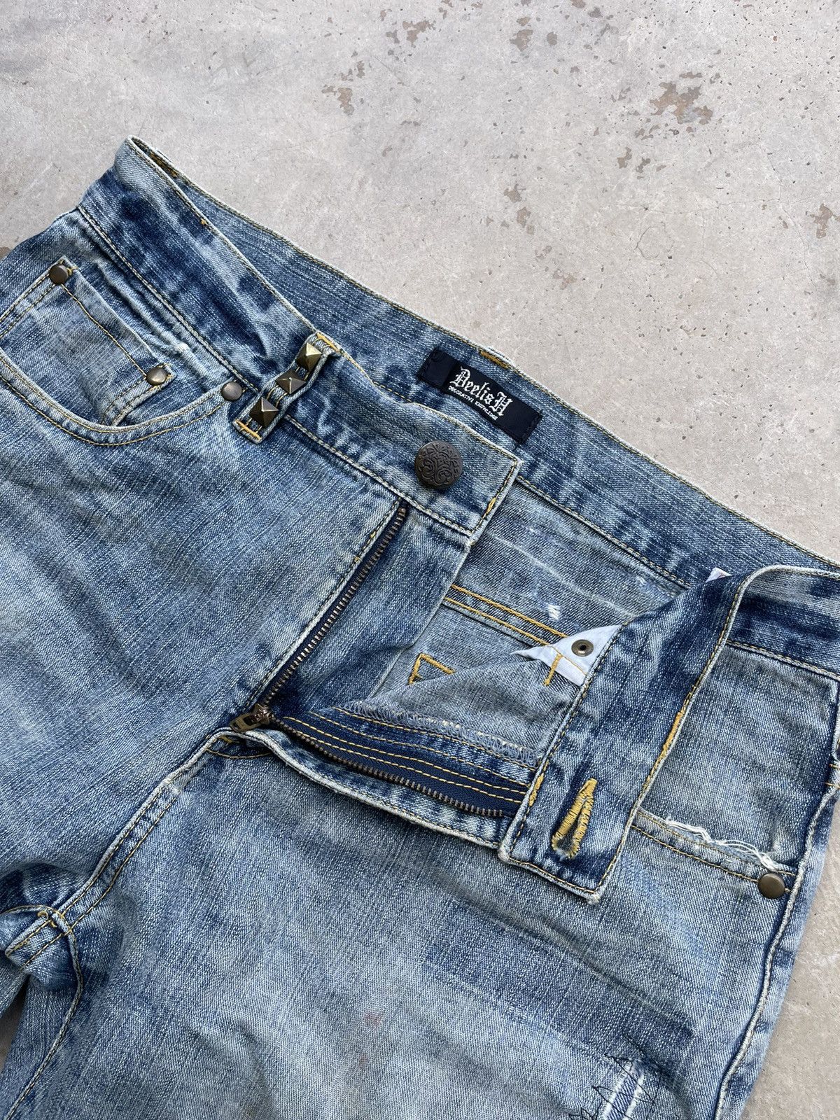 If Six Was Nine Vintage Beelish Distressed Jeans Kapital Patchwork Style Size US 32 / EU 48 - 4 Thumbnail