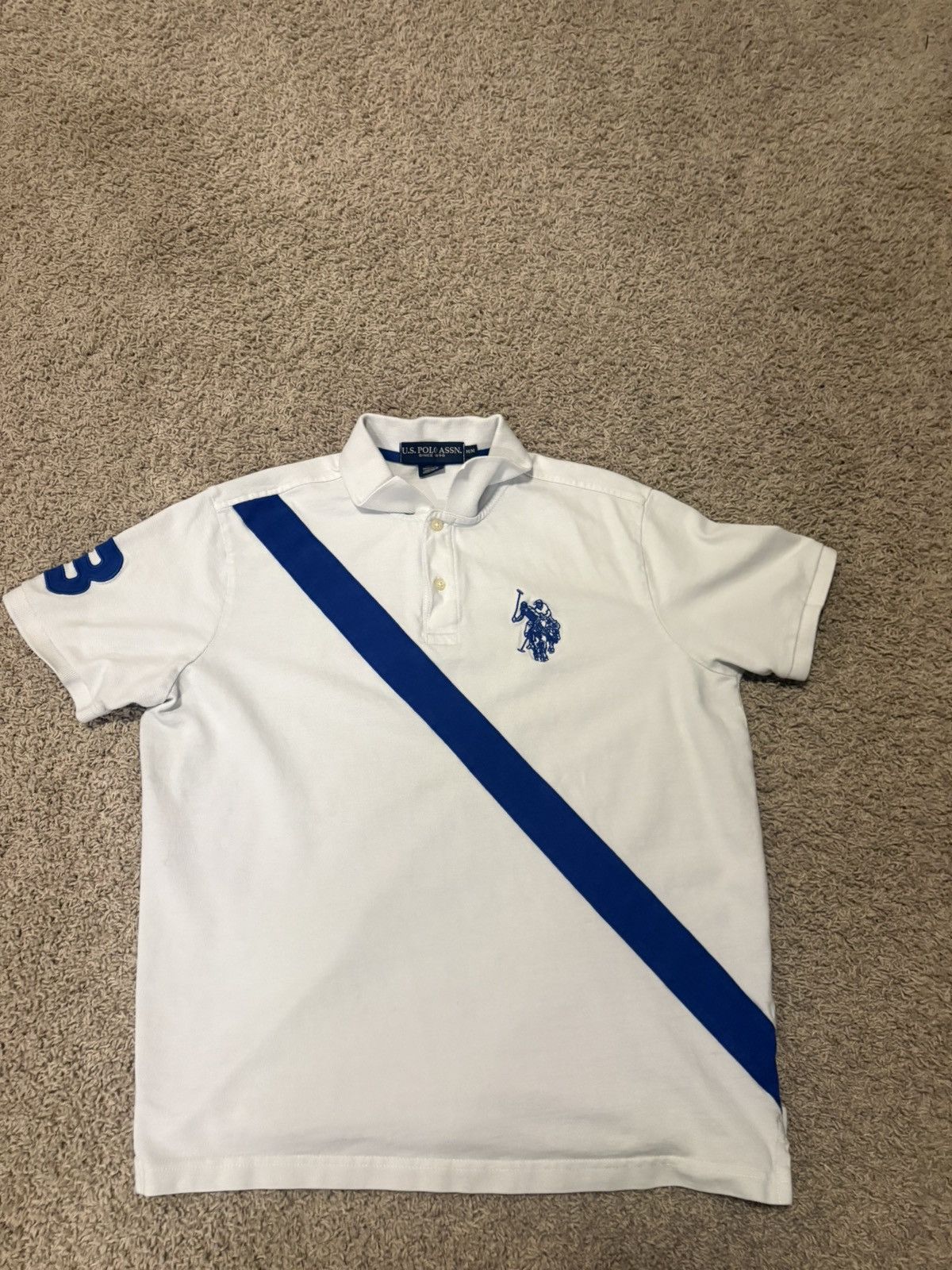 U.S. Polo Assn. Blue Stripe Polo Size US M / EU 48-50 / 2 - 1 Thumbnail