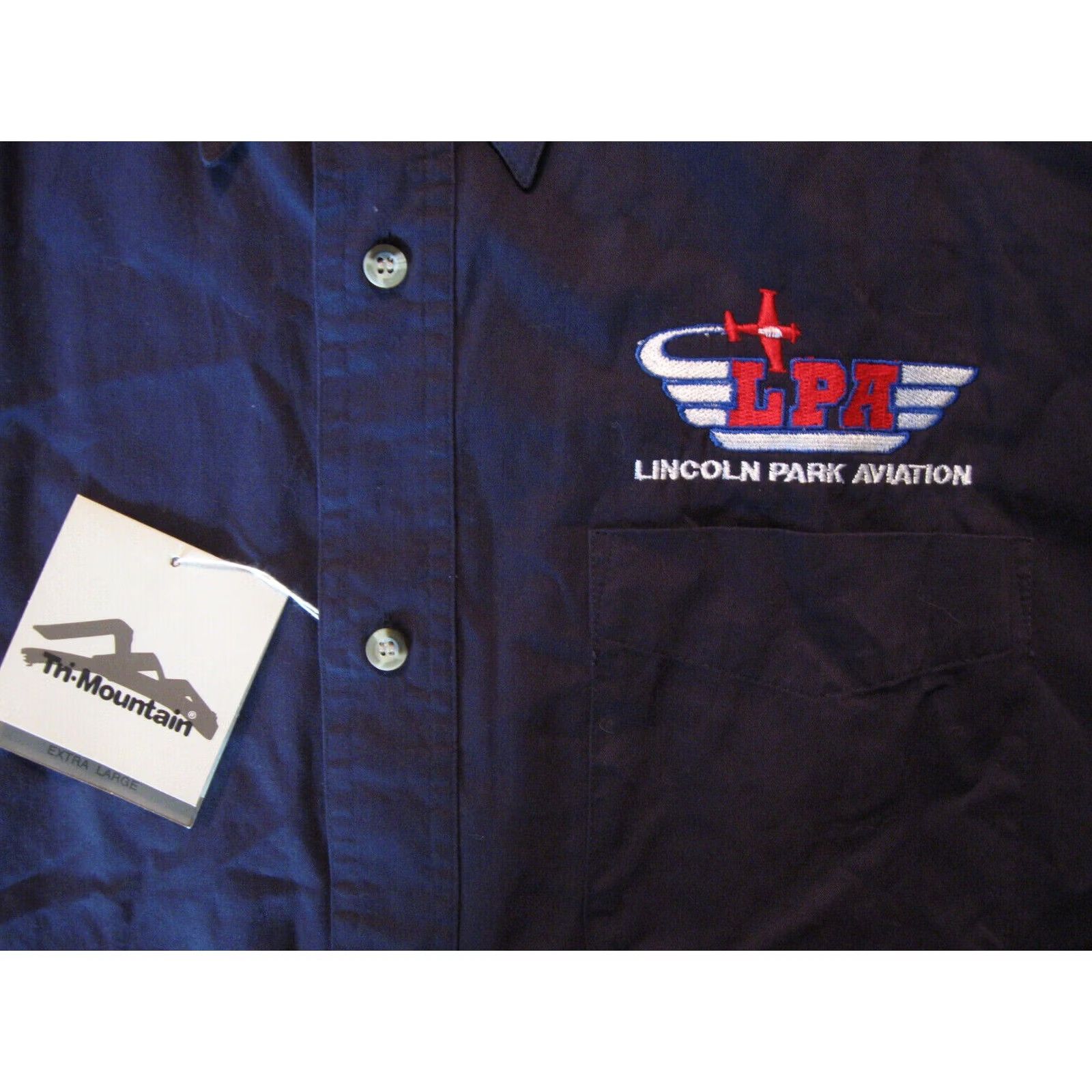 Vintage VINTAGE Lincoln Park Aviation Button-Down Shirt Men XL Blue Embroidered Pockets TriMountain Button-Up Aviation 90s Size US XL / EU 56 / 4 - 3 Thumbnail