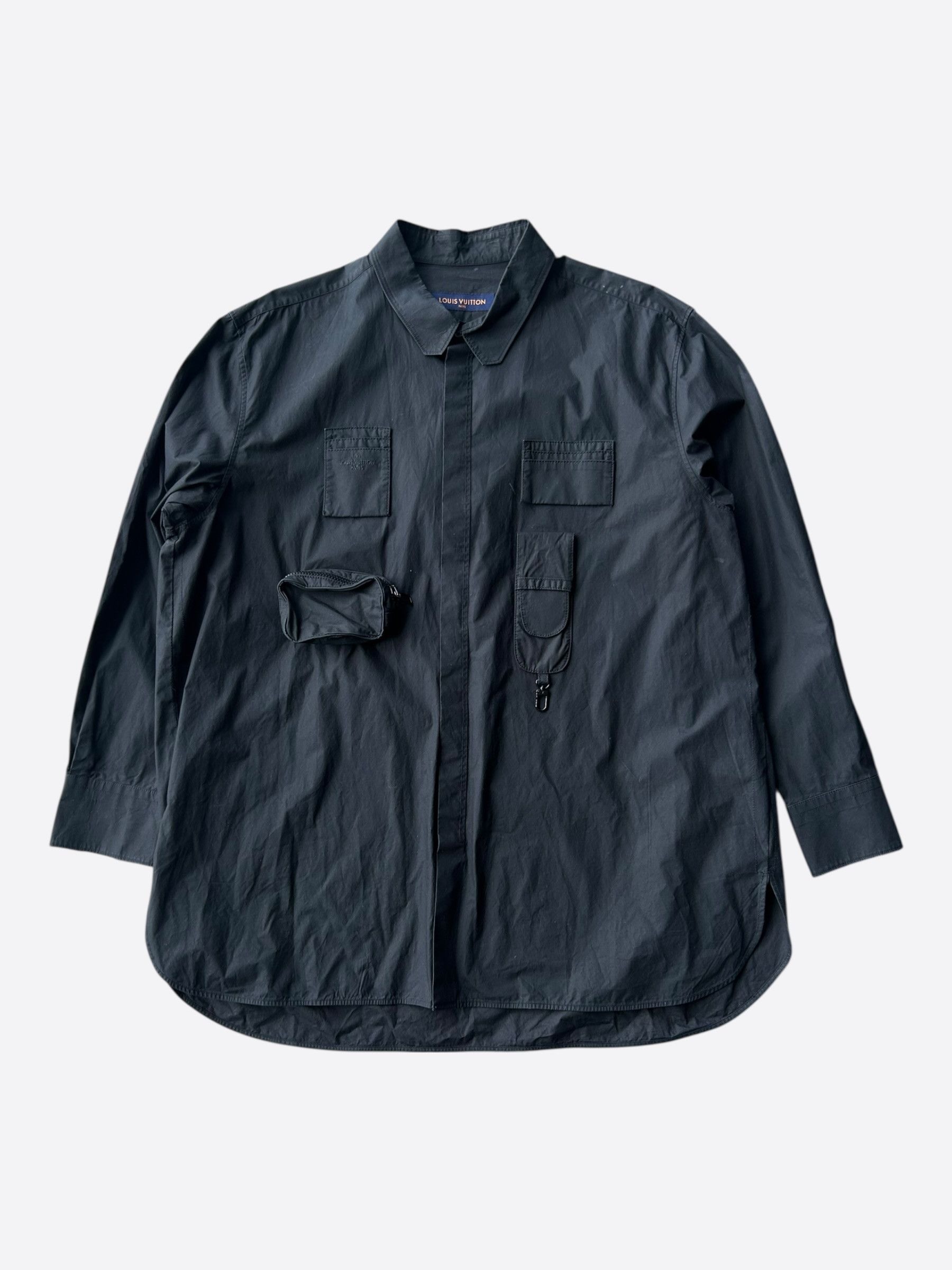 Louis Vuitton Louis Vuitton Black Utility Button Up Shirt Size US XXL / EU 58 / 5 - 1 Thumbnail