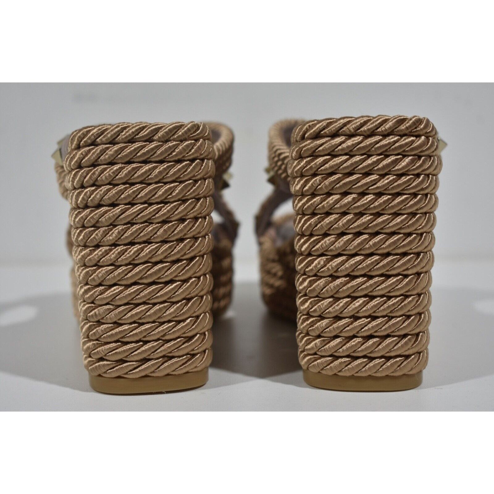 Valentino Valentino Rockstud Torchon Poudre Nude Cord Rope Wedge Size US 12 / IT 42 - 11 Thumbnail