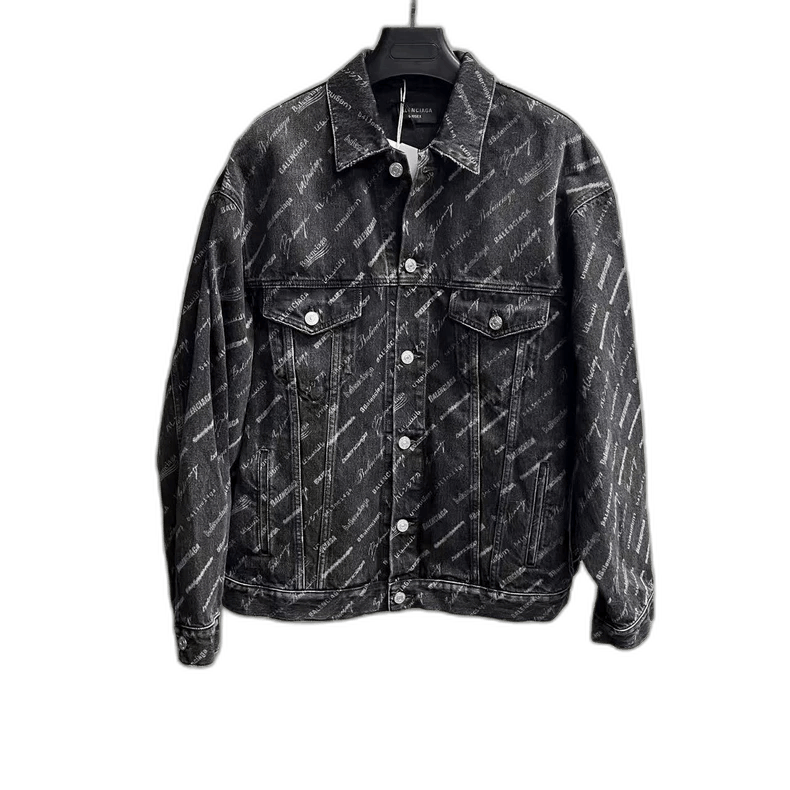 Balenciaga Balenciaga Black Logo Denim Jacket-2505 Size US M / EU 48-50 / 2 - 1 Thumbnail