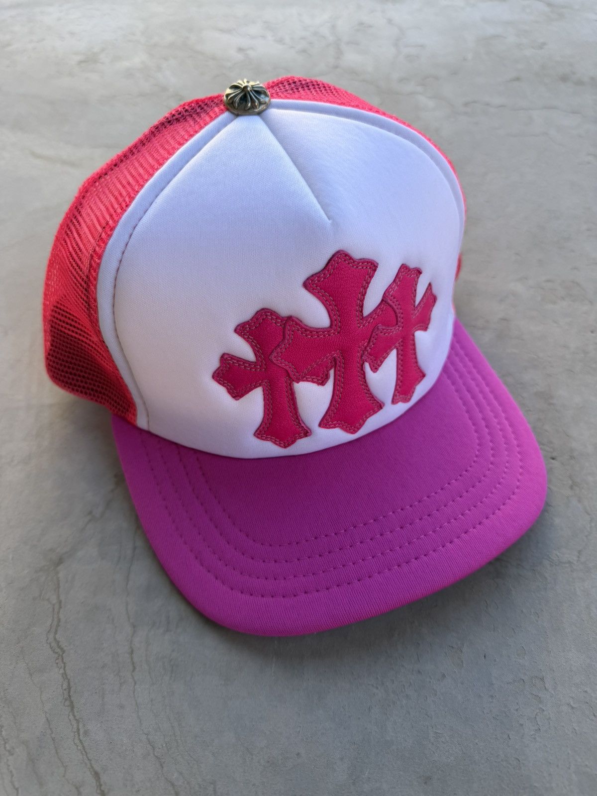 Chrome Hearts Chrome Hearts Pink Cemetery Cross Patch Trucker Hat New Size ONE SIZE - 1 Thumbnail