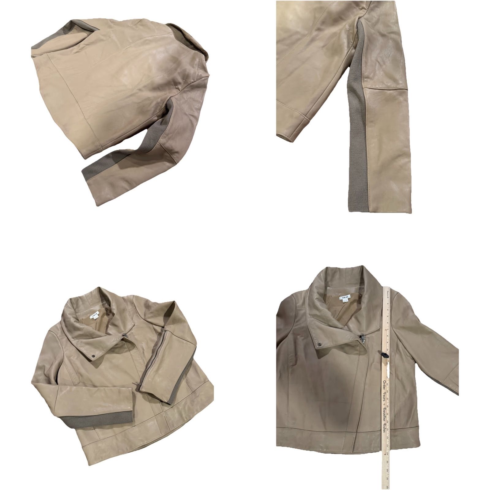 Helmut Lang VINTAGE HELMUT LANG Lamb Leather Biker Jacket Size LARGE Tan Size L / US 10 / IT 46 - 10 Thumbnail