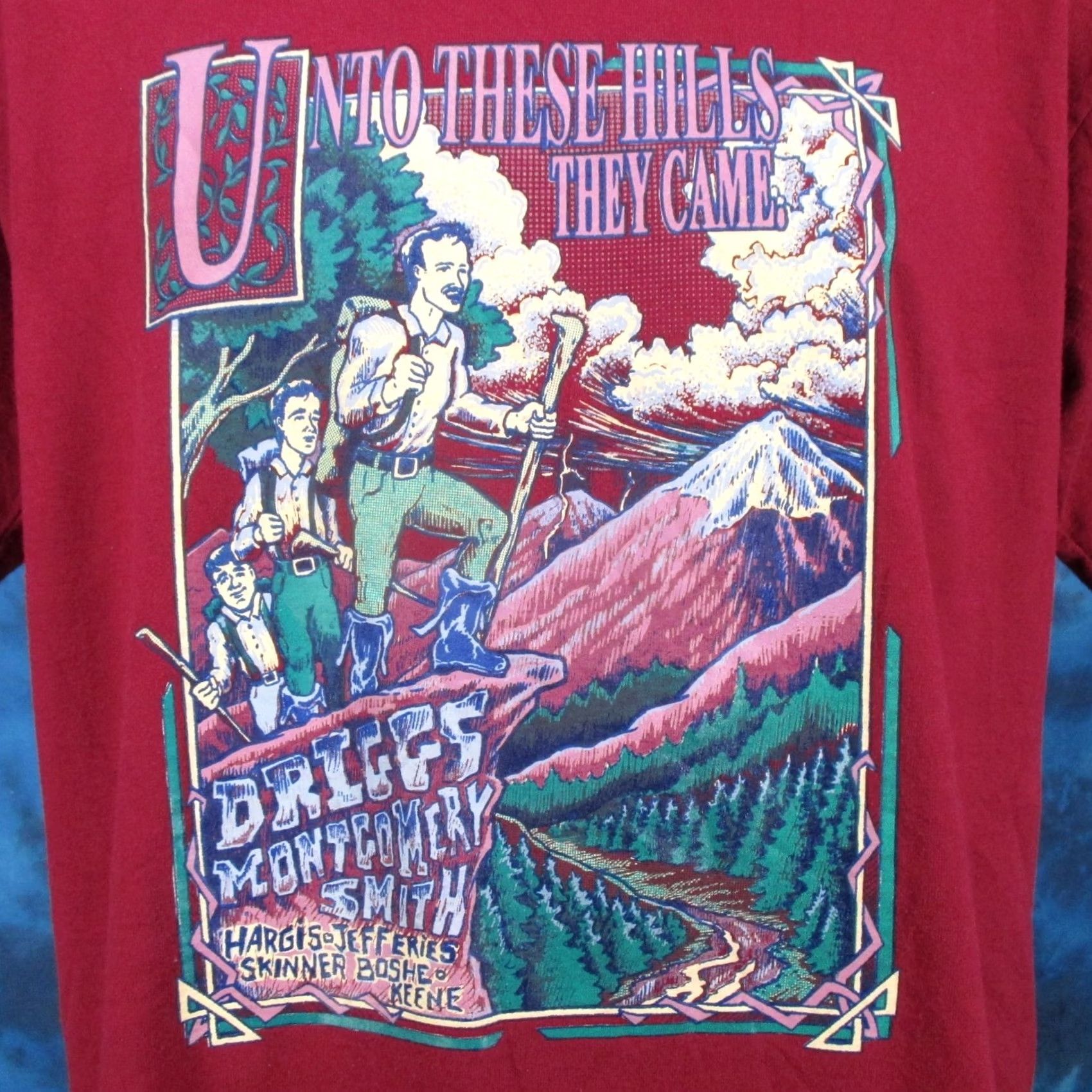 Vintage VINTAGE UNTO THESE HILLS T-Shirt OUTDOOR DRAMA LARGE 1980s 90s Red Mens Short Sleeve Crew Neck Cotton/Poly Blend Cartoon Theater Size US L / EU 52-54 / 3 - 2 Thumbnail