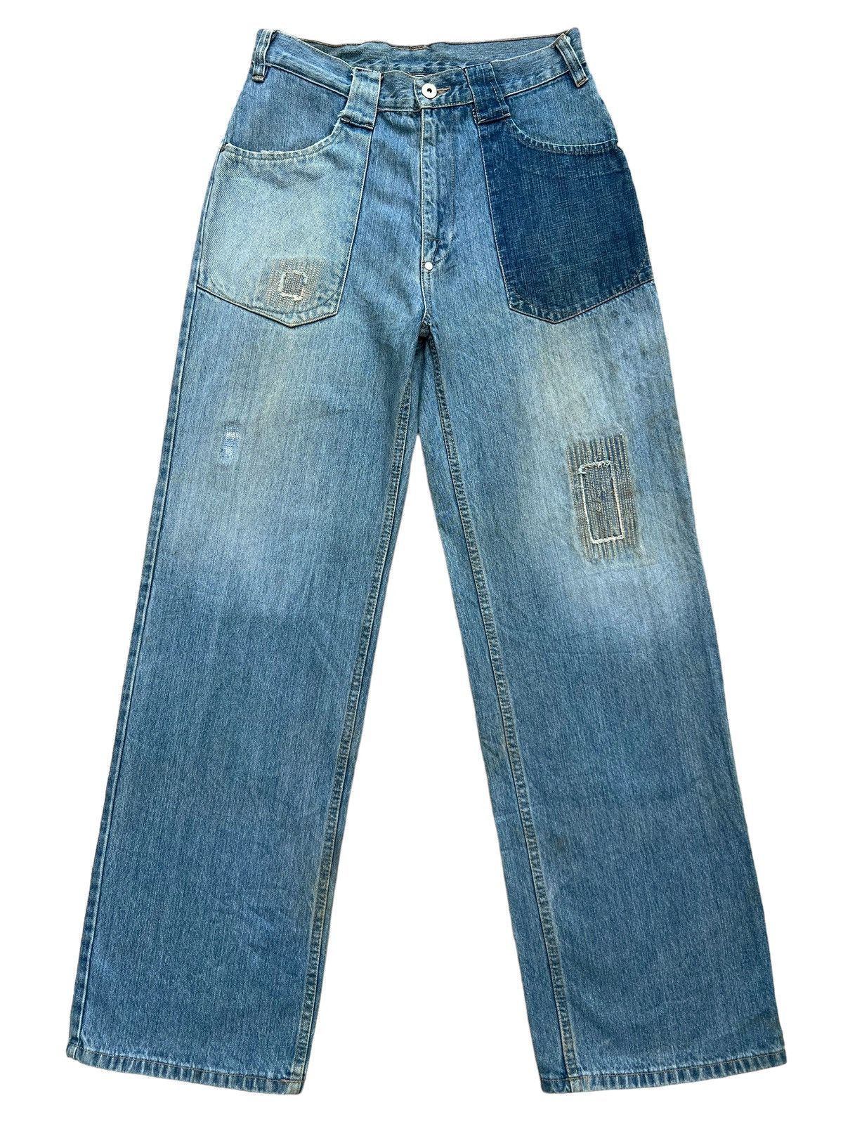 Japanese Brand Japanese Brand Patchwork Baggy Wide Pants 31x32 Size US 31 - 2 Thumbnail