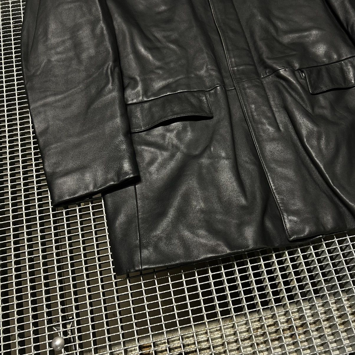 Hugo Boss Vintage Hugo Boss black leather coat Jacket Size US L / EU 52-54 / 3 - 4 Thumbnail