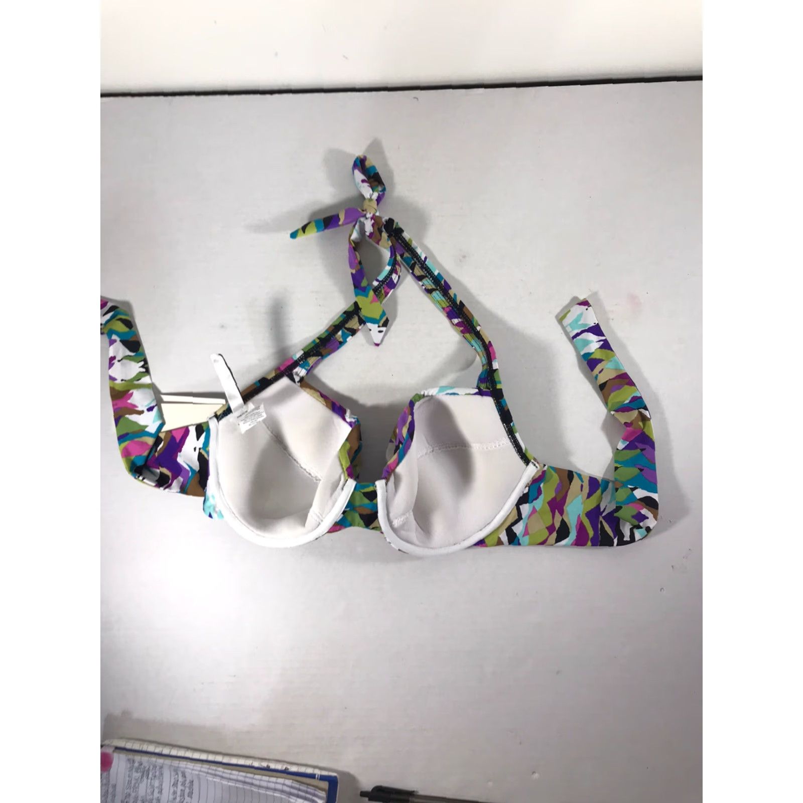 Kenneth Cole Kenneth Cole New York Women's Swim Top Push-Up Underwired 34D Multicolor Floral Spaghetti Strap Size XXS / US 00 / IT 34 - 2 Thumbnail