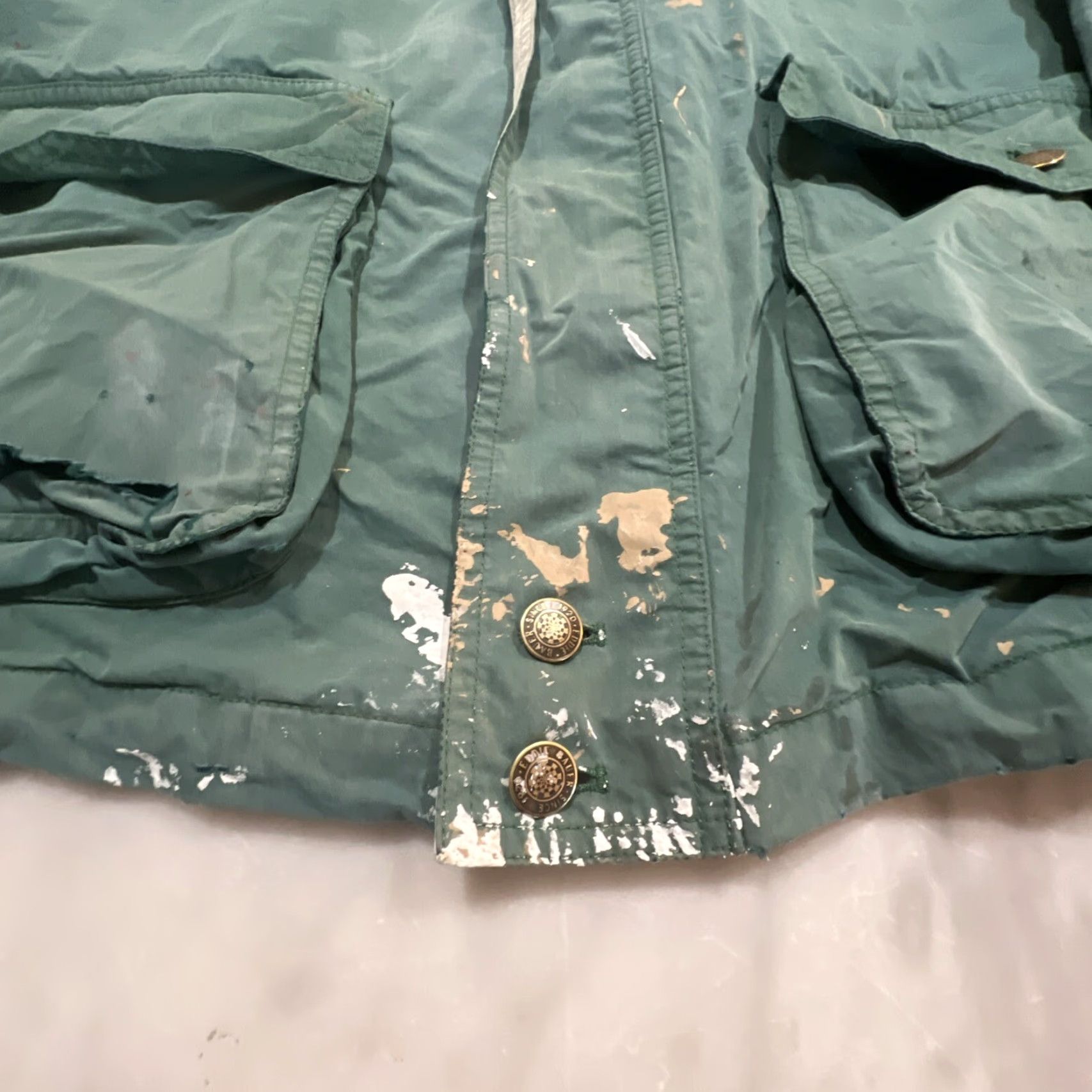Eddie Bauer VINTAGE Eddie Bauer Jacket XL Full Zip Garden Chore Thrashed Stained Holes Fade Green Windbreaker 90s Mens Size US XL / EU 56 / 4 - 3 Thumbnail