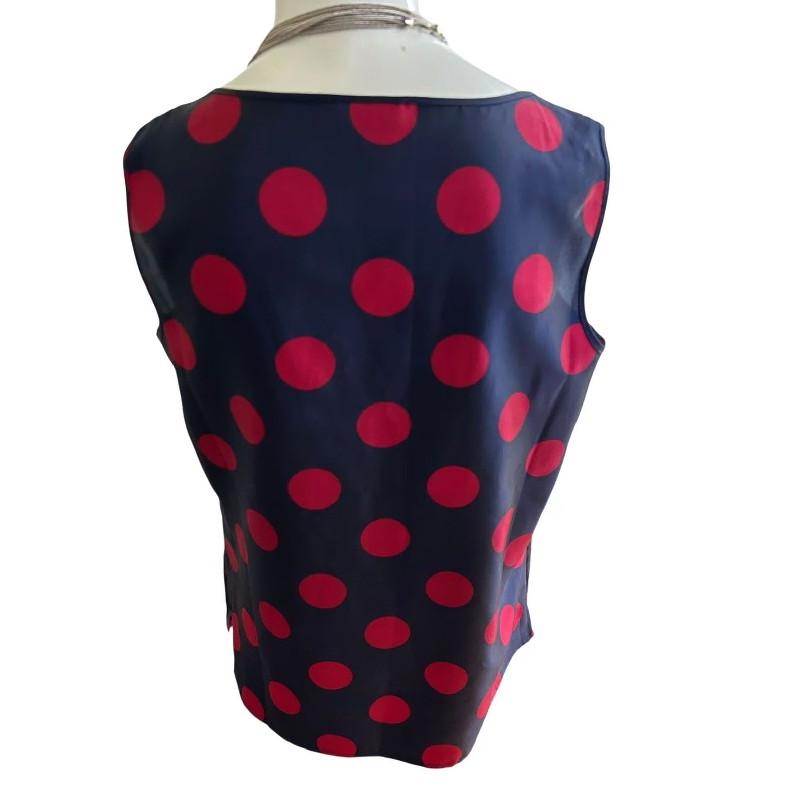 Talbots TALBOTS Women Tank Top 6 Multicolor Polka Dot Lightweight Pleat Front Polyester Size M / US 6-8 / IT 42-44 - 3 Thumbnail