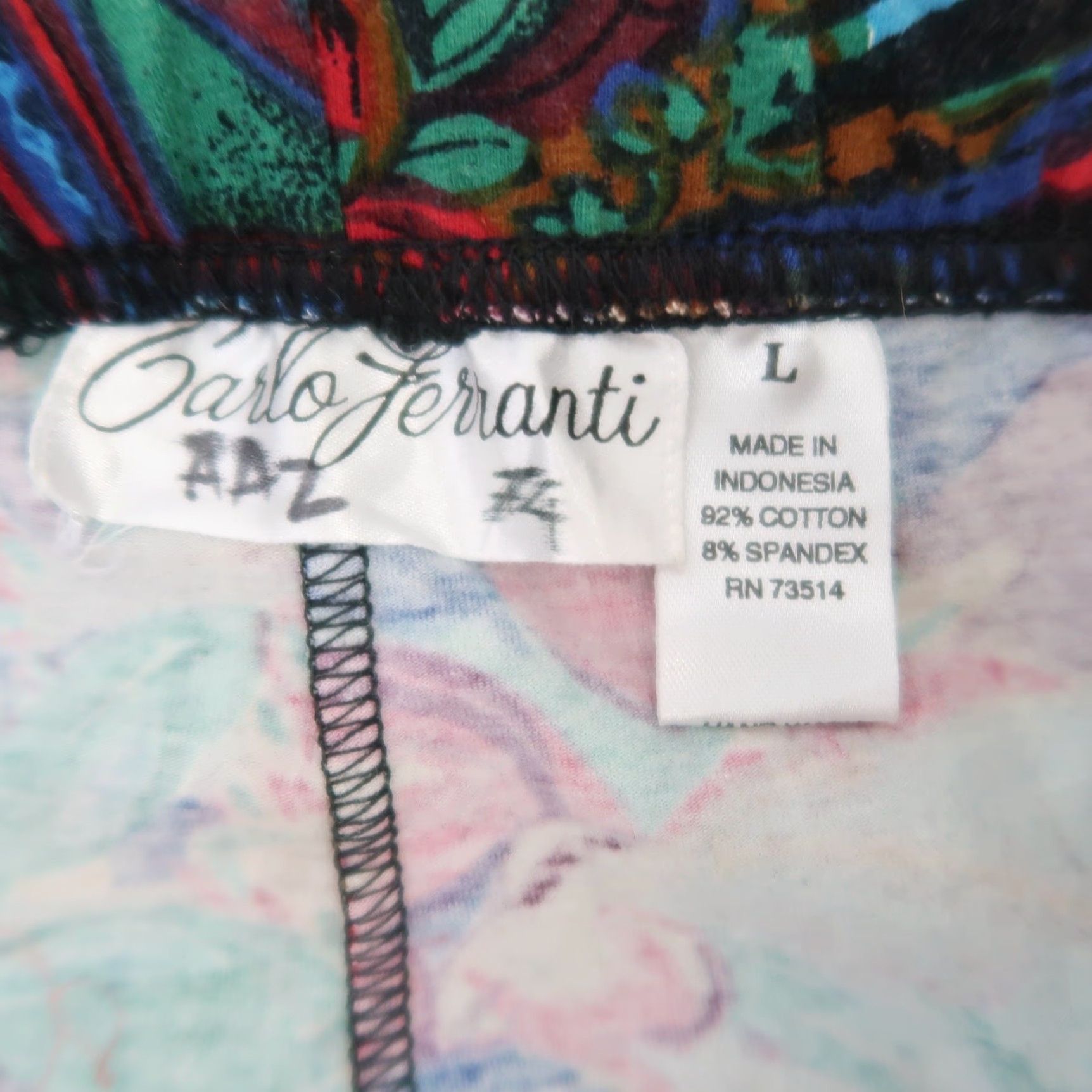 Vintage VINTAGE Carlo Ferranti Leggings Blue Red Funky Print Beaded Sequin Paisley 80s 90s Womens L Size 36" / US 14 / IT 50 - 4 Thumbnail
