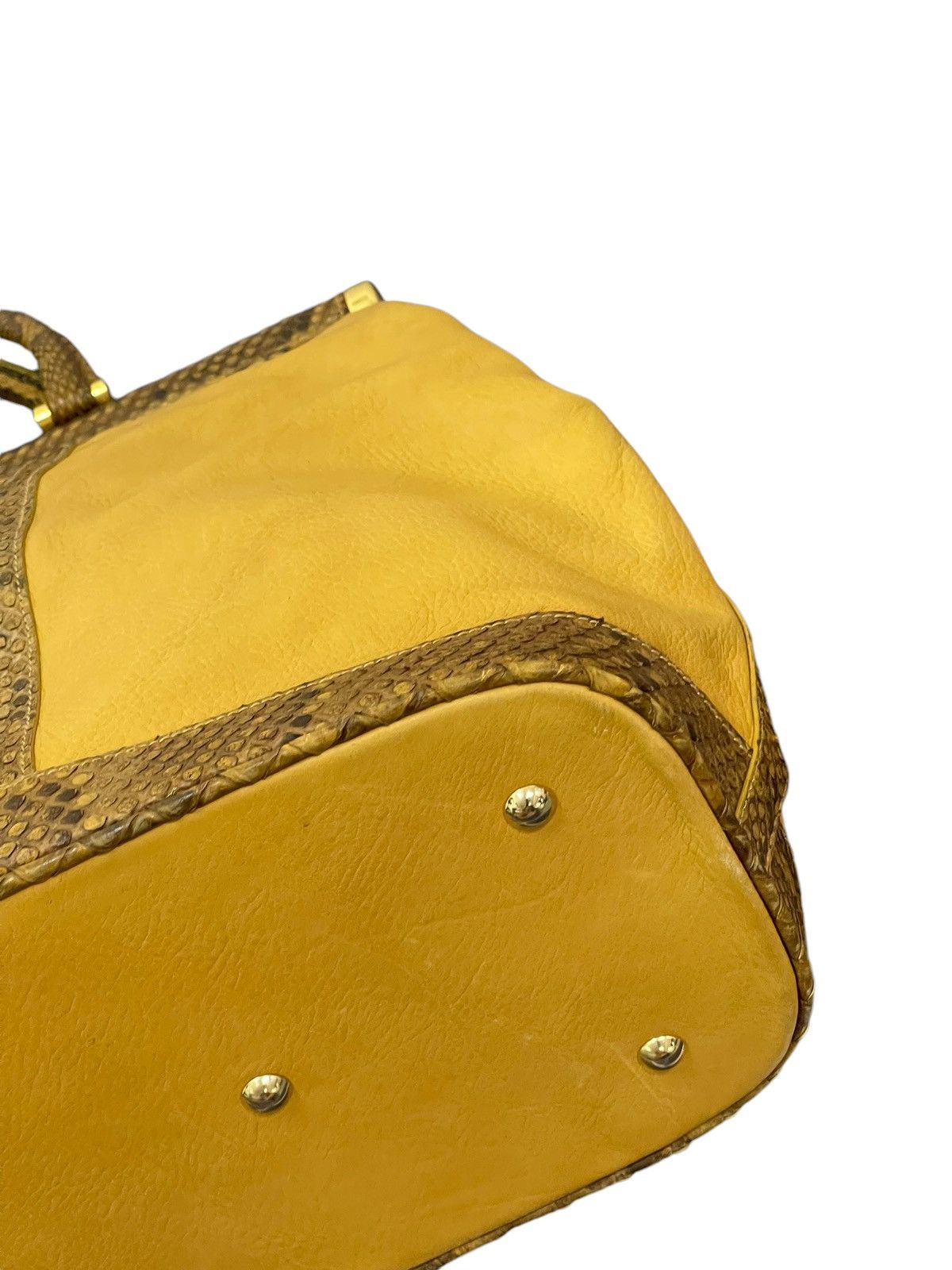 Genuine Leather Full Leather Python Vtg Elegance Italy Hand Bag 1🟩0 Size ONE SIZE - 16 Thumbnail