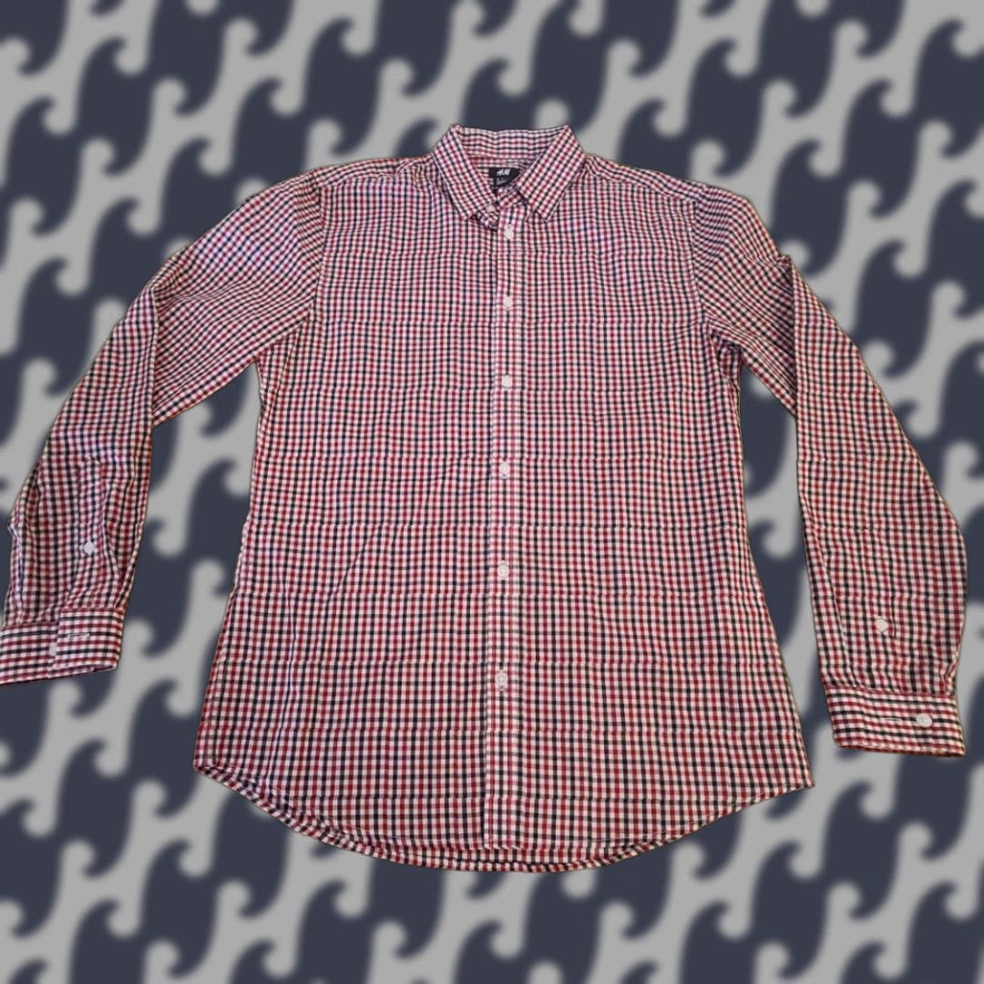 H&M H&M Men Long Sleeve Button-Up Plaid M Easy Iron Multicolor Shirts Button-Front Polyester Cotton M Size US M / EU 48-50 / 2 - 1 Thumbnail