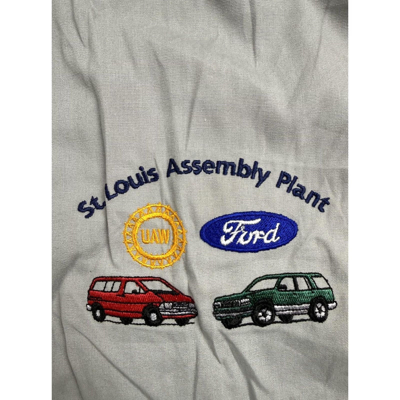 Ford VINTAGE Pro Fit Jacket Mens 2XL Gray Bomber USA Ford St Louis Assembly Plant UAW Size US XXL / EU 58 / 5 - 5 Thumbnail