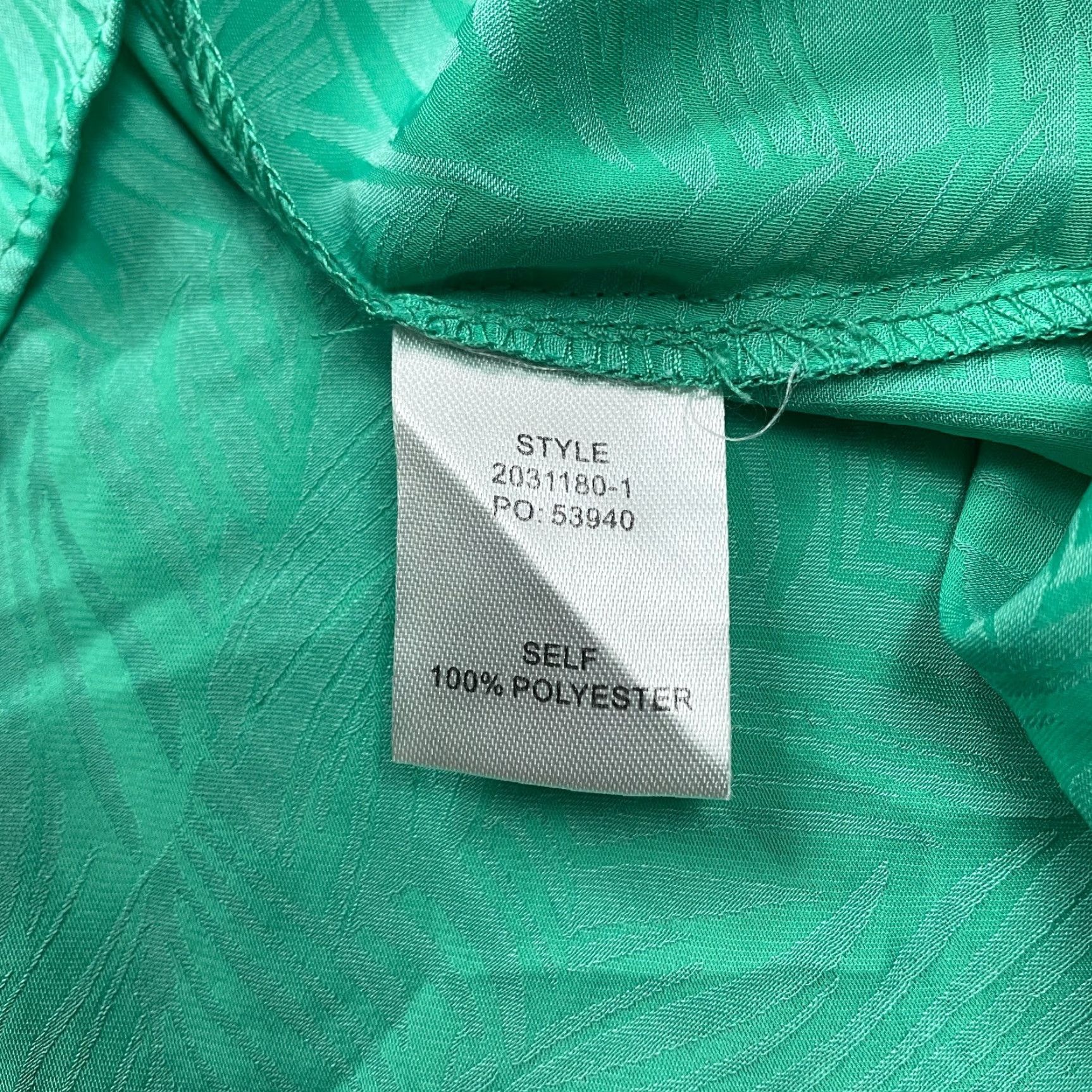 Vintage Current Air Blouse Women Small Green Tropical V-Neck Pleated Short Sleeve Tunic Casual Shirt Size S / US 4 / IT 40 - 7 Thumbnail