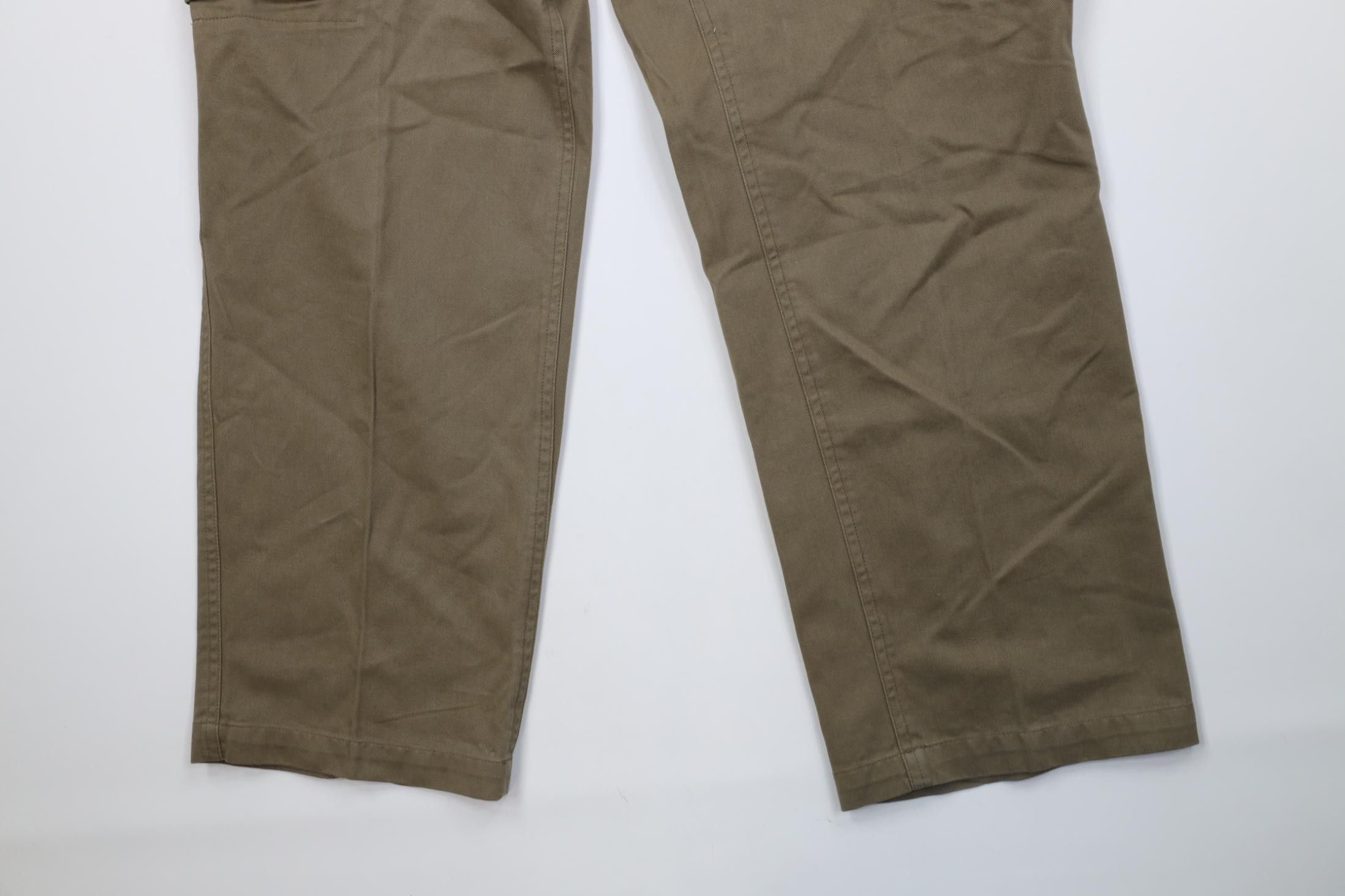 Lee Vintage 90s Y2K Lee Baggy Wide Leg Cargo Pants Green Cotton Size US 34 / EU 50 - 4 Thumbnail