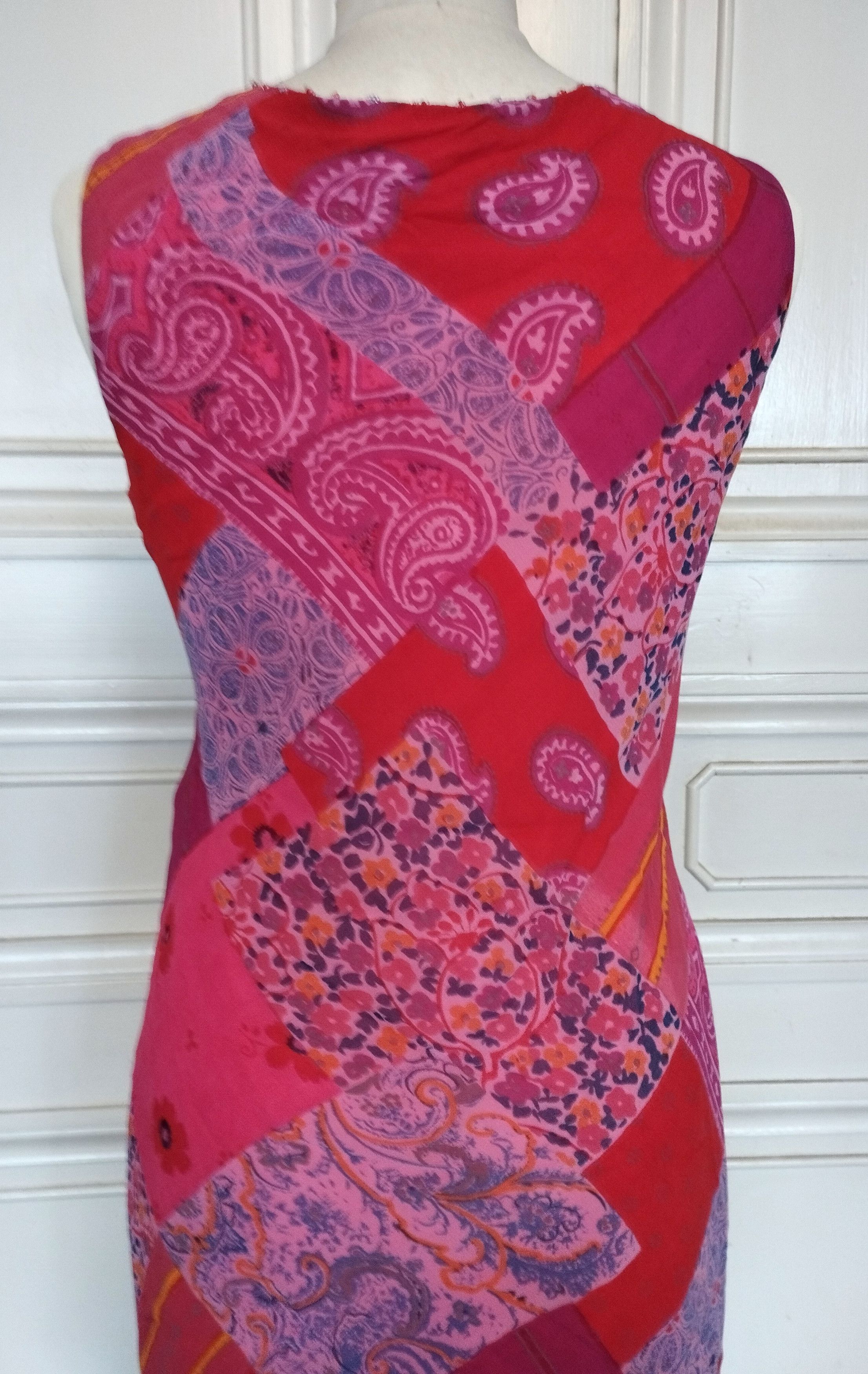 Designer Rene Derhy Robe Cocktail Double Voile Asymétrique T M Size M / US 6-8 / IT 42-44 - 4 Thumbnail