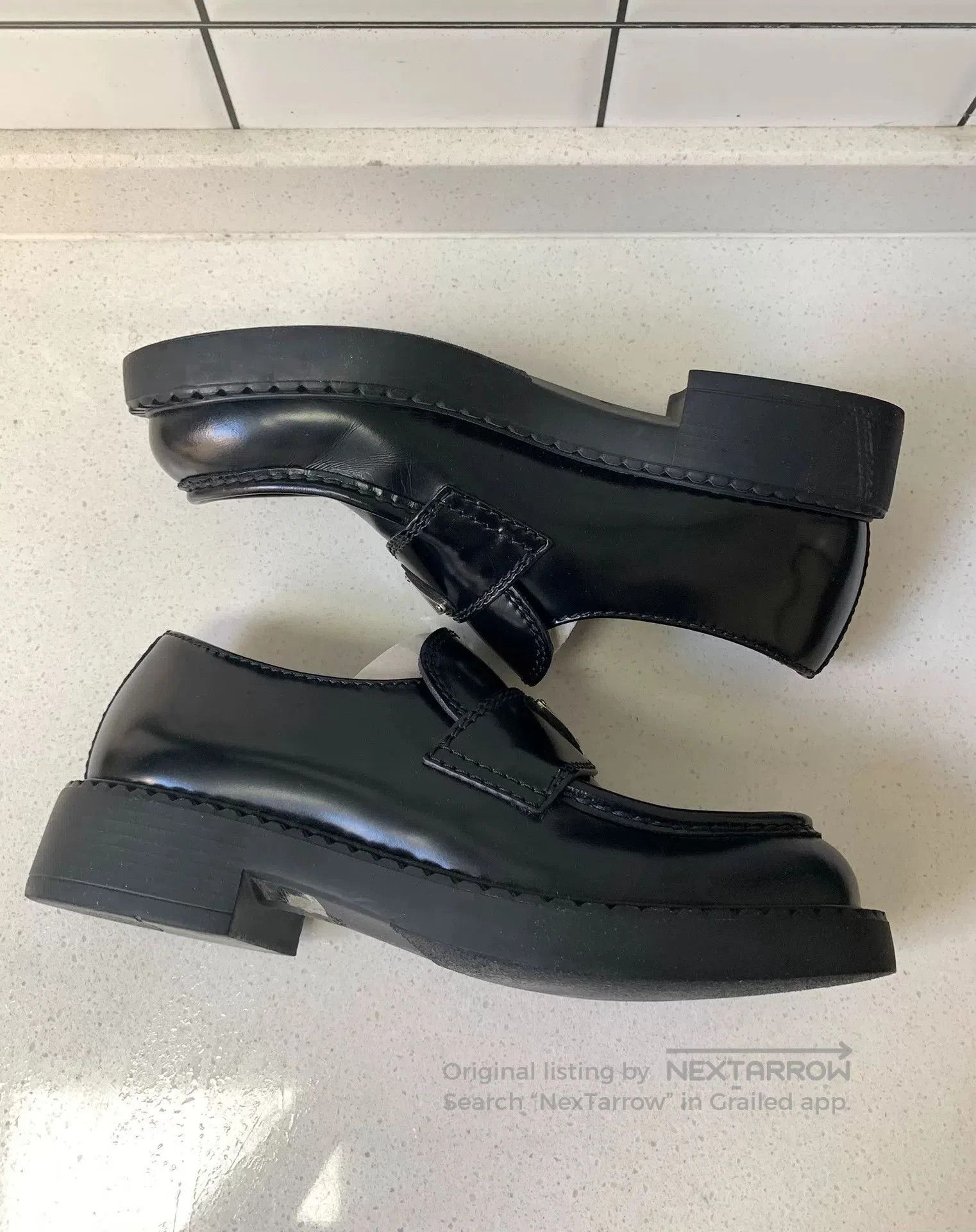 Prada Prada Metal Triangle Logo Loafers. Size US 6 / EU 39 - 3 Thumbnail