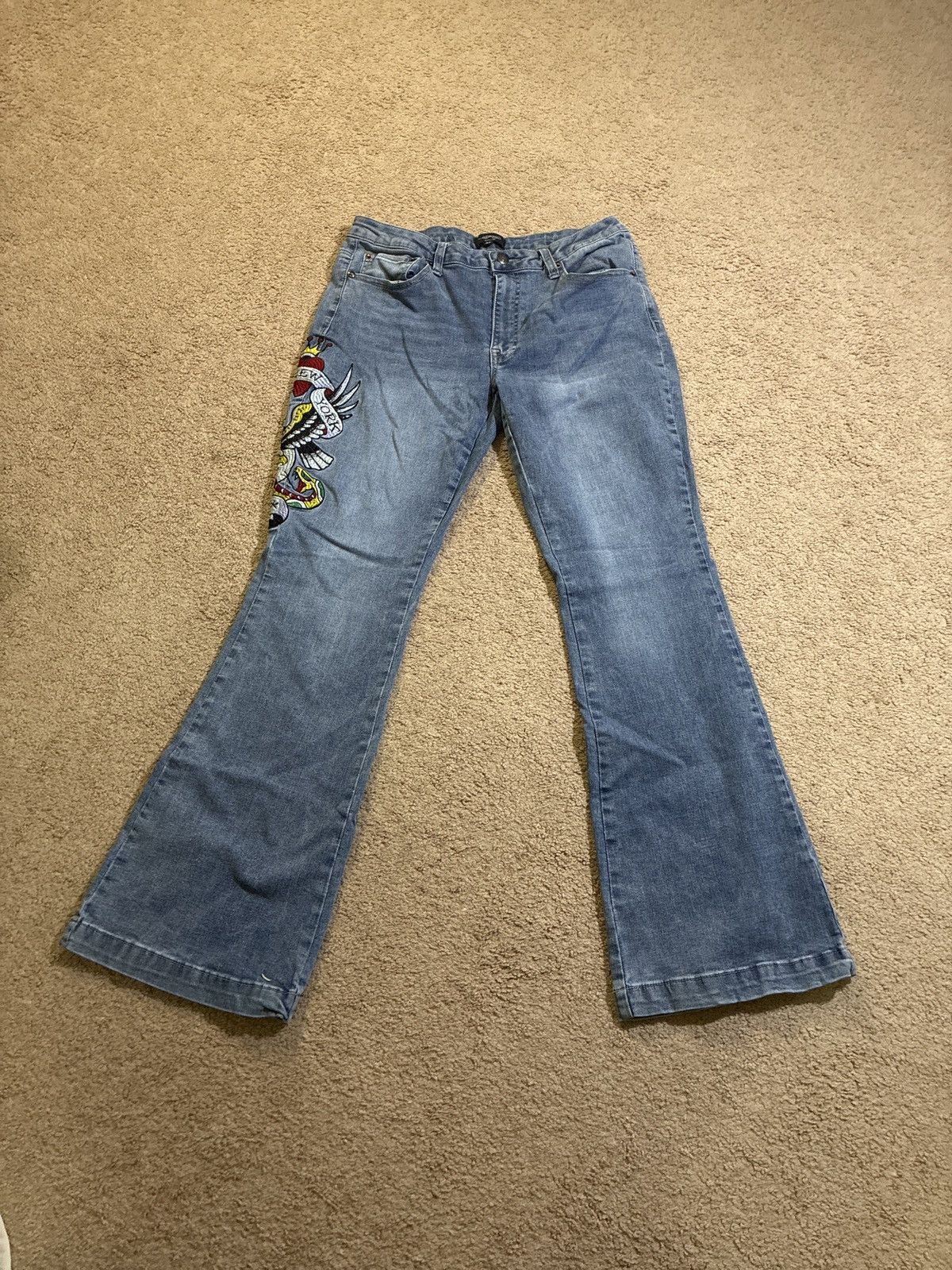 Ed Hardy Ed Hardy NYC Eagle Slim Flare Jeans. Size 32" / US 10 / IT 46 - 1 Thumbnail