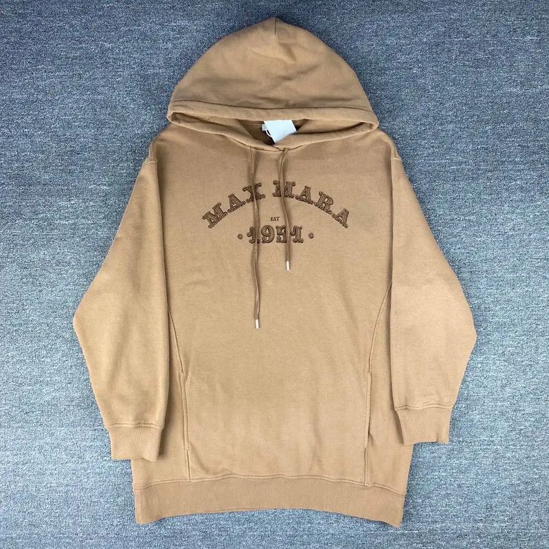 Max Mara MaxMara Brown Cotton Women's Hoodie 0089 Size M / US 6-8 / IT 42-44 - 1 Thumbnail
