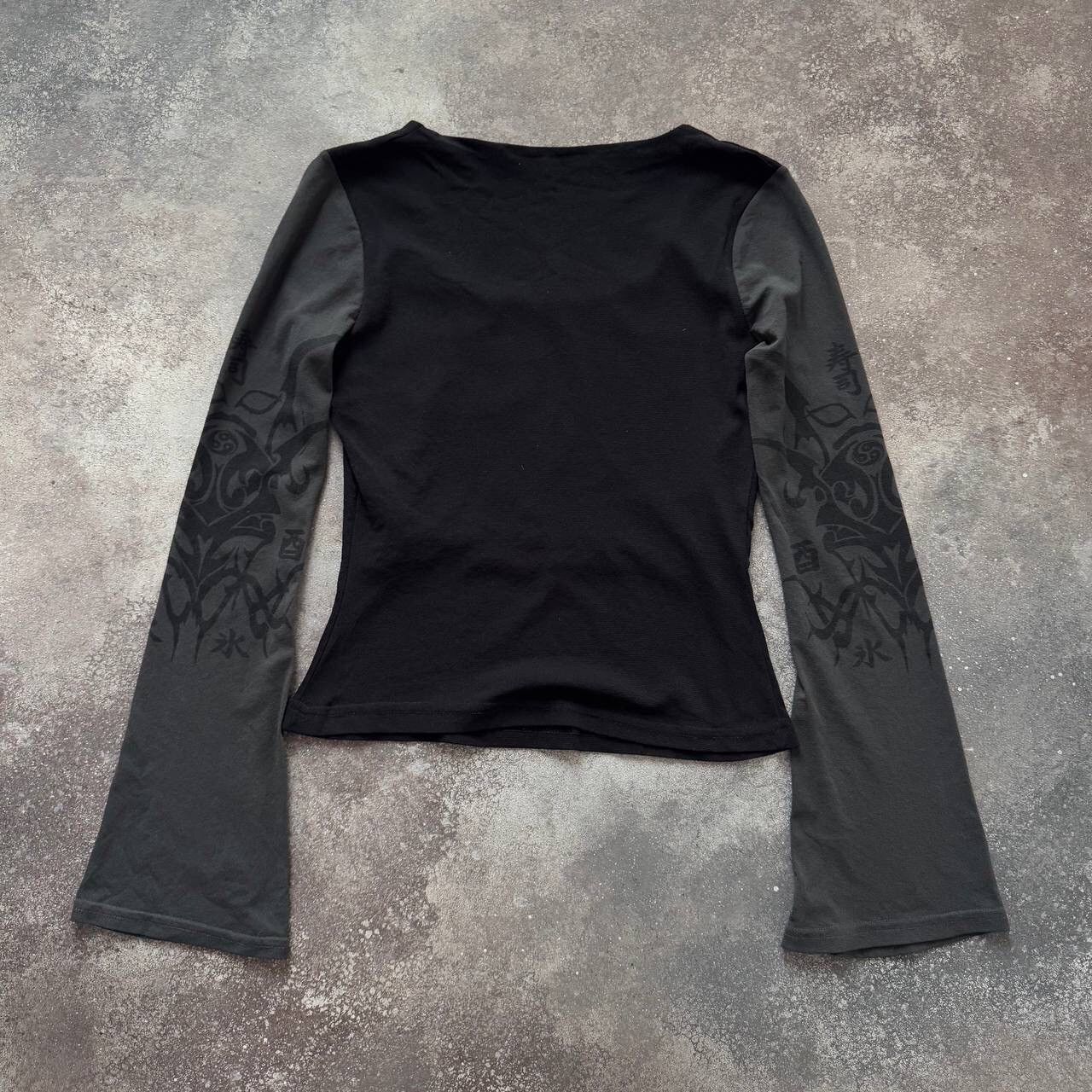 20471120 Y2K Tribal Vintage Avan-Garde Gothic Mesh Long Sleeve Top Size M / US 6-8 / IT 42-44 - 11 Thumbnail