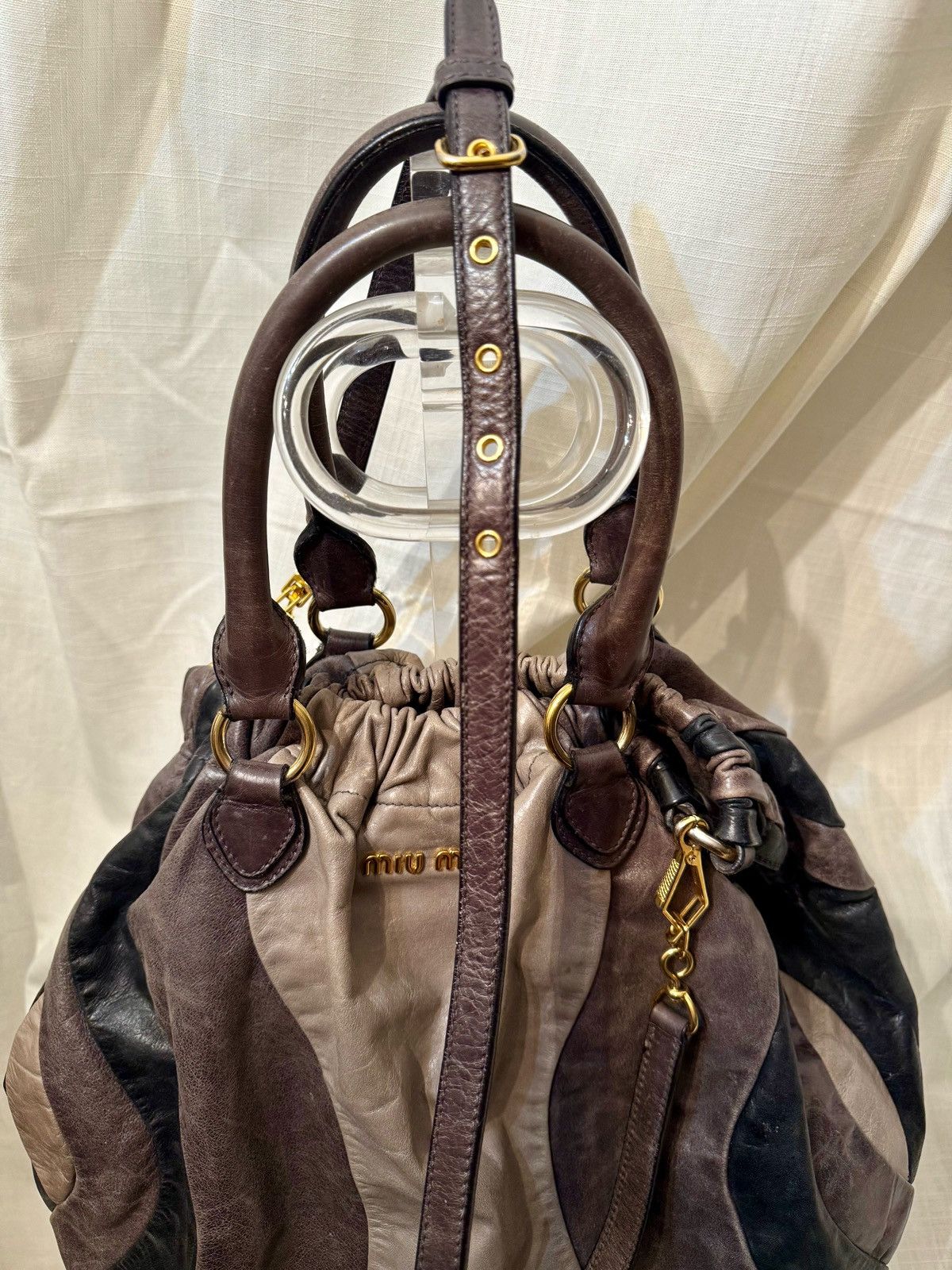 Miu Miu Mui Mui Hobo Leather Bucket Bag Size ONE SIZE - 2 Thumbnail