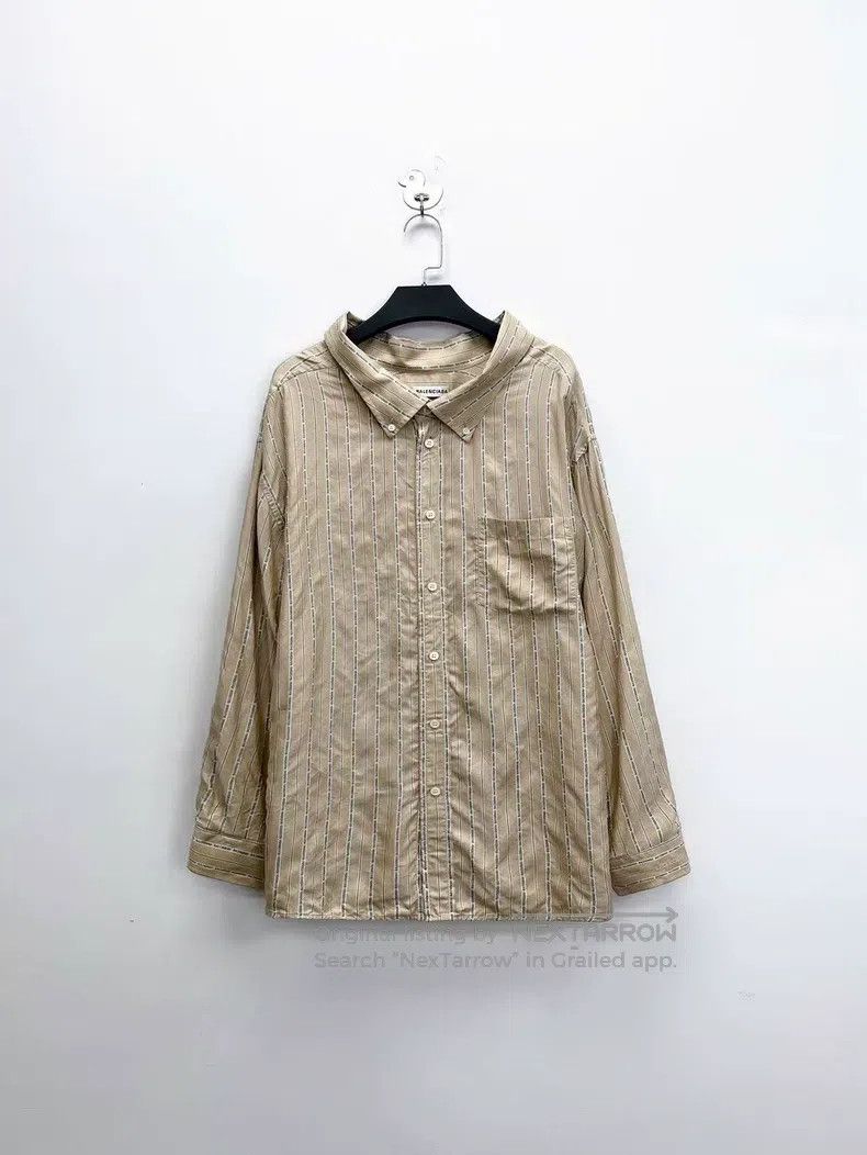 Balenciaga Balenciaga 100% Pure Mulberry Silk Pocketed Vertical Strip Size L / US 10 / IT 46 - 1 Thumbnail