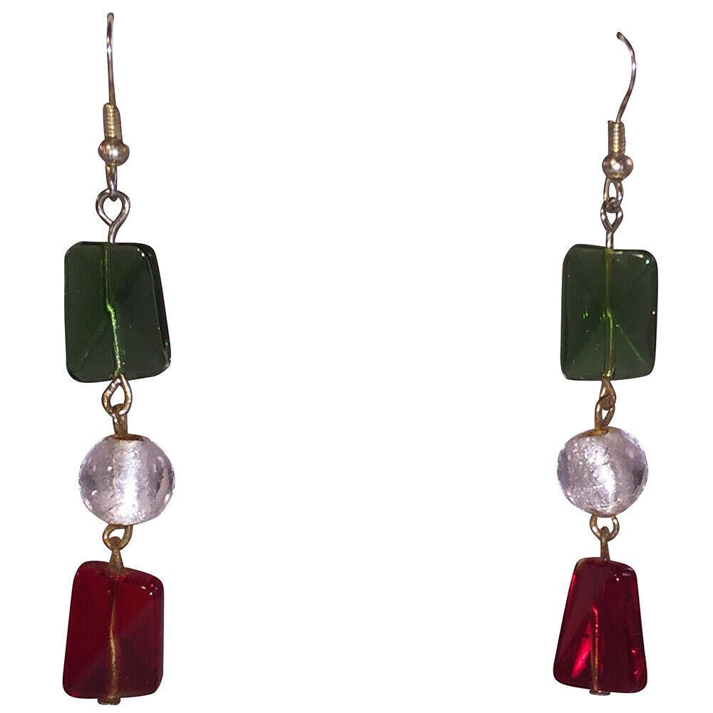 Designer Venetian Reworked Glass Bead Drop Earrings Size ONE SIZE - 1 Thumbnail