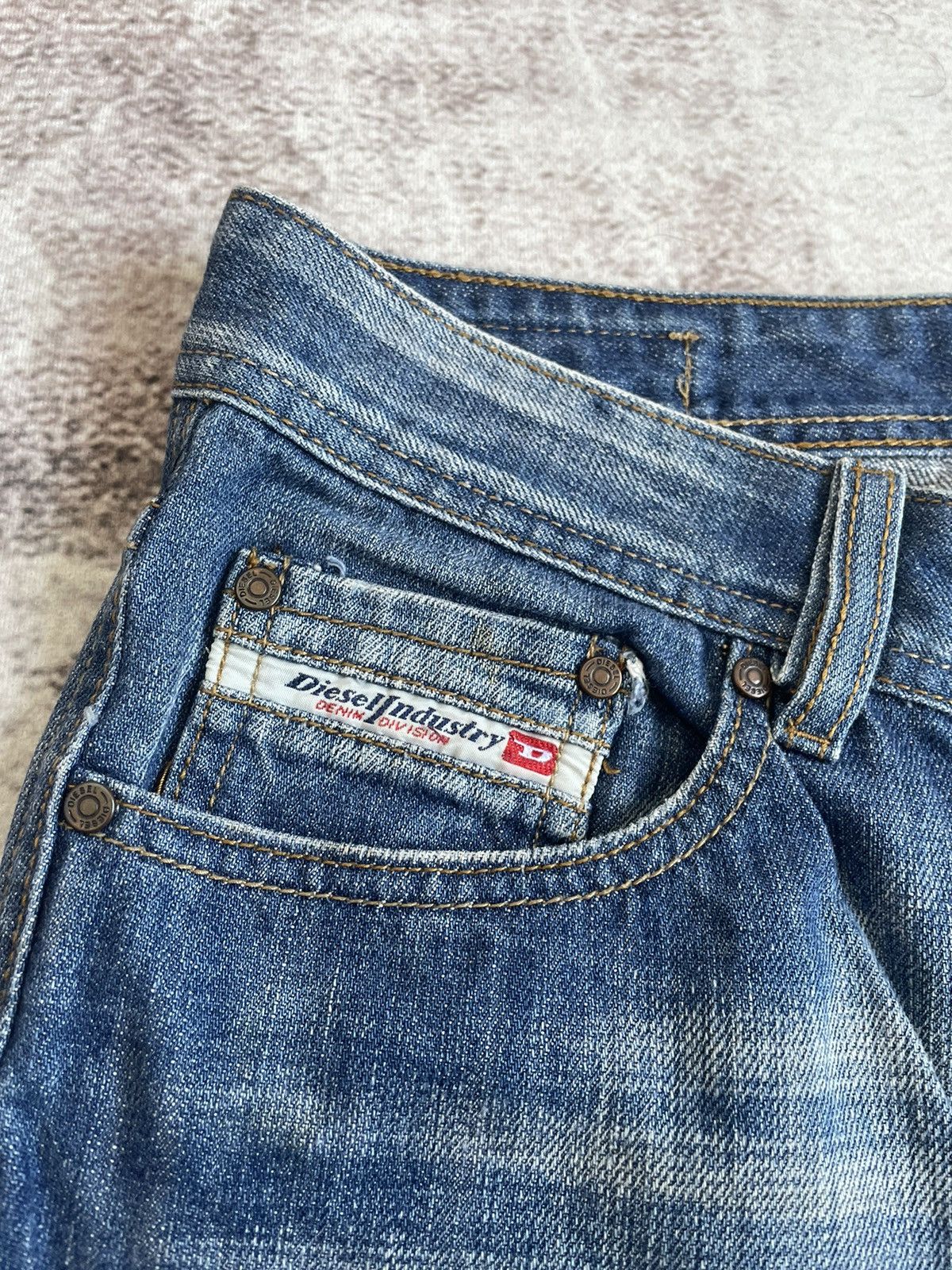 Diesel Black Gold Vintage Y2K Diesel Thrashed Flare Denim Pants Size US 31 - 6 Thumbnail