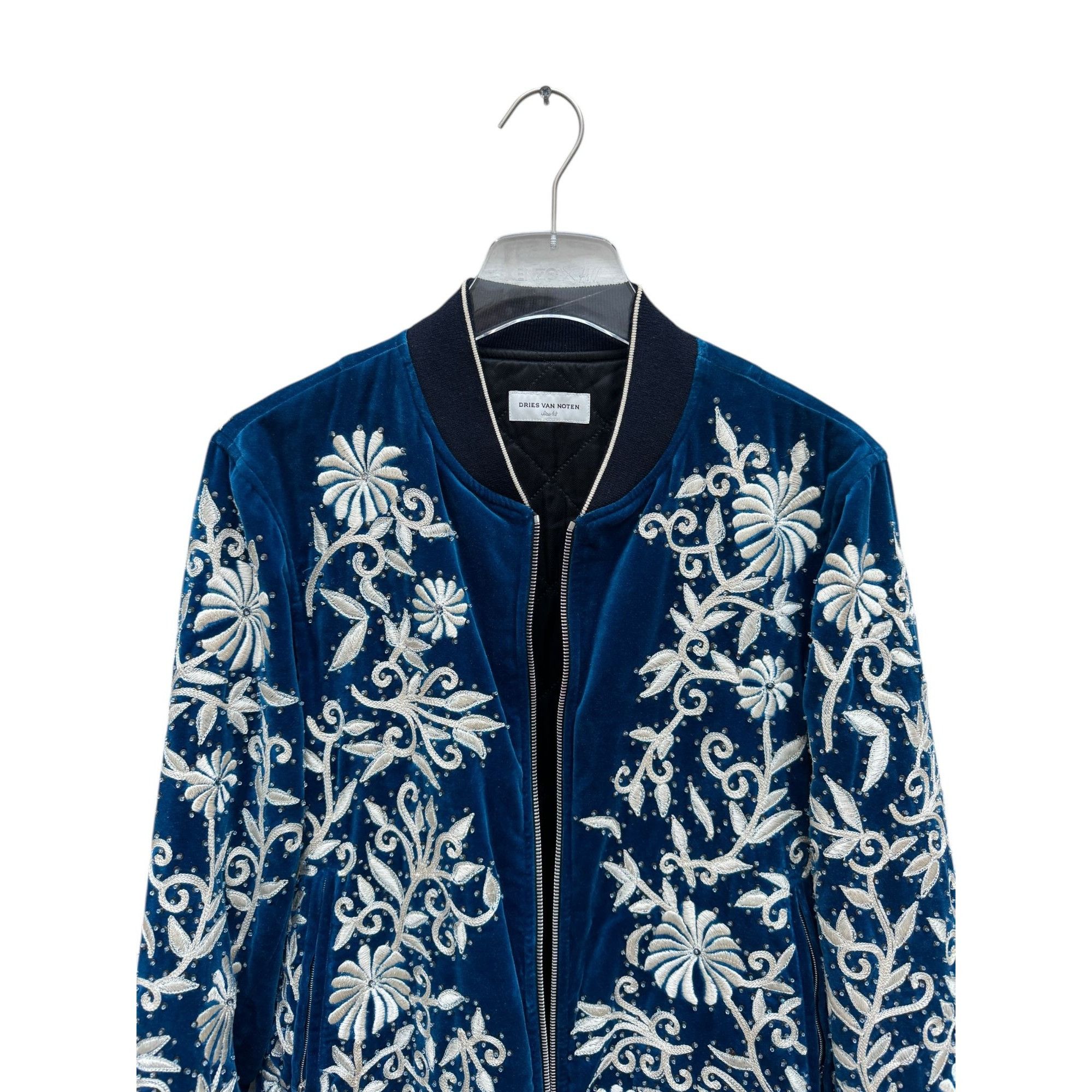 Dries Van Noten FW 2018 Blue Sequined Embroidered Bomber Jacket Size US M / EU 48-50 / 2 - 4 Thumbnail