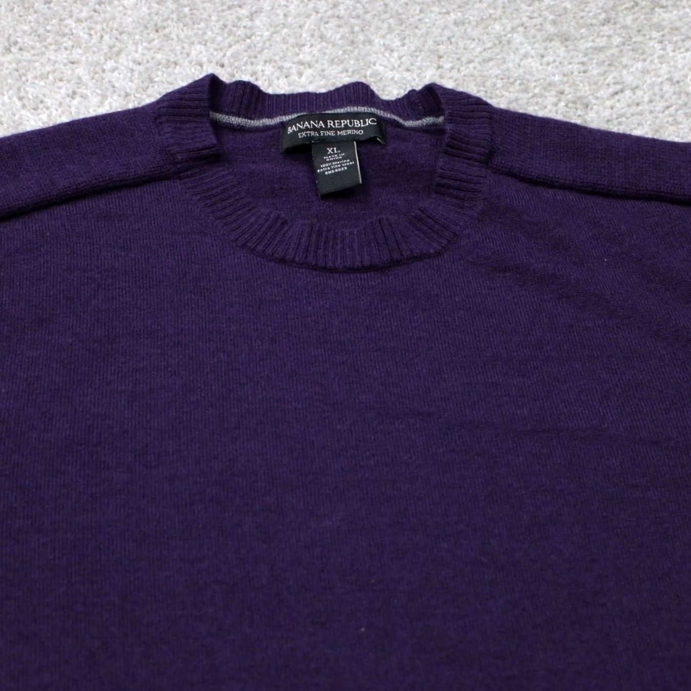 Banana Republic Banana Republic Sweatshirt Mens XL Purple Merino Wool Crewneck L/S Pullover Solid Classic Computer-Generated Title Adjustments: Size US XL / EU 56 / 4 - 5 Thumbnail