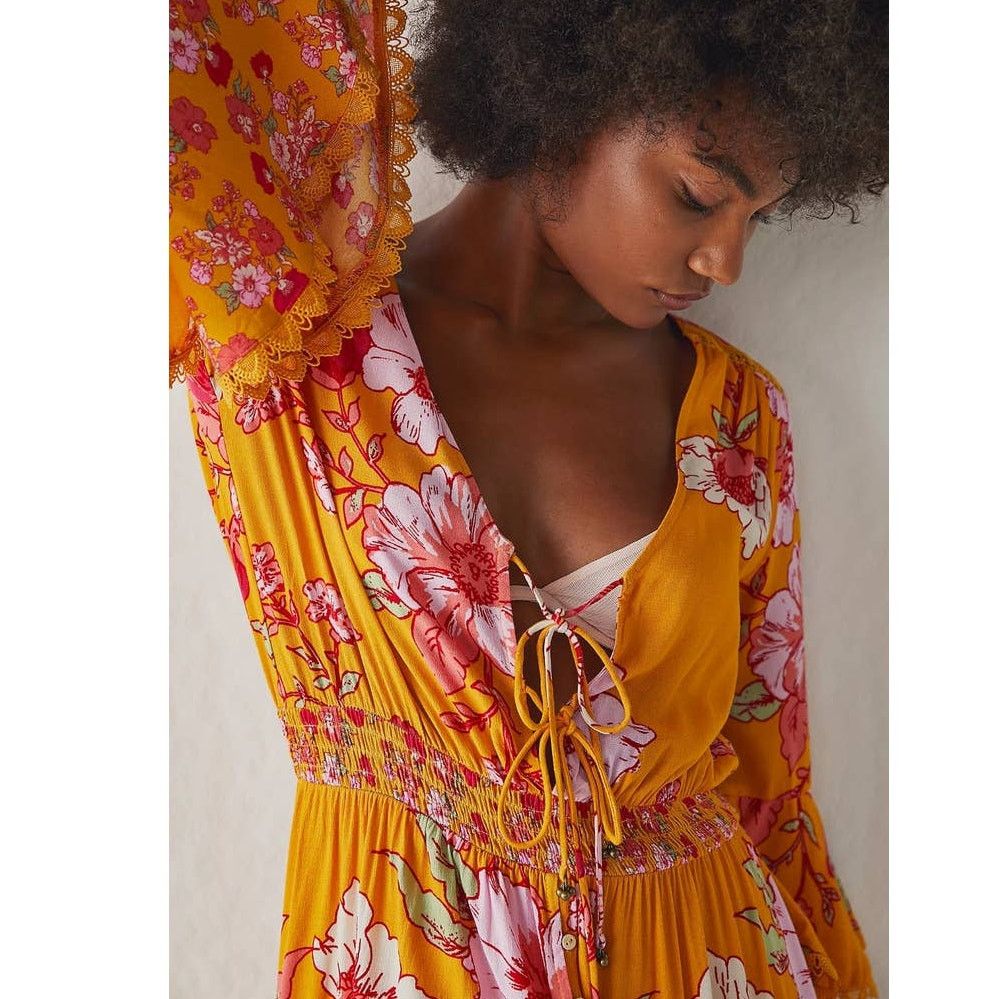 Free People New Free People INTIMATELY Penny Printed Maxi Bodysuit $228 Size S / US 4 / IT 40 - 2 Thumbnail