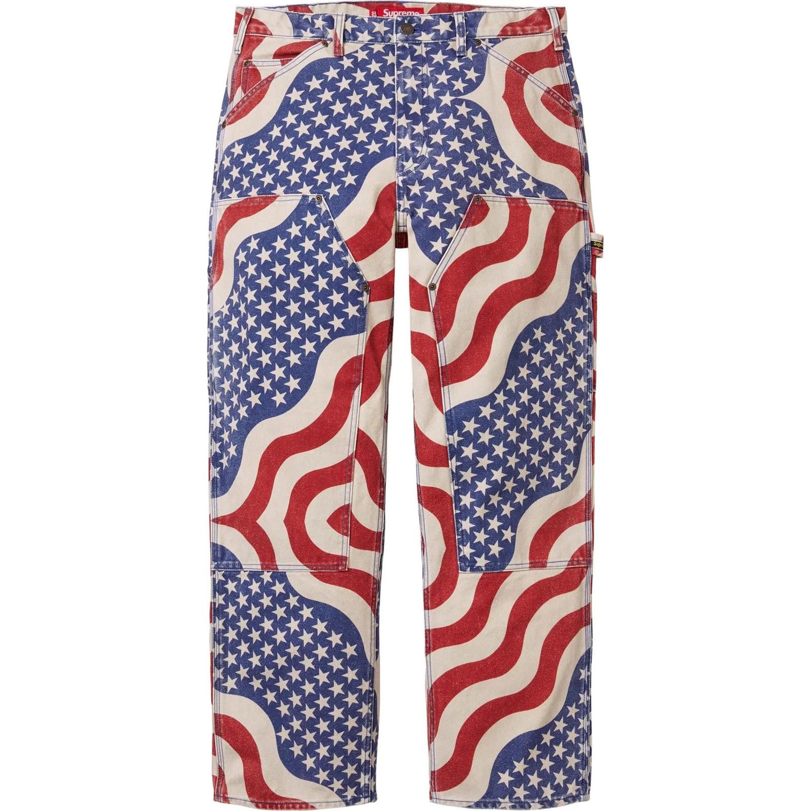 Supreme Supreme Multicolor Double Knee Painter Pant American Flag 34 Size US 34 / EU 50 - 1 Thumbnail