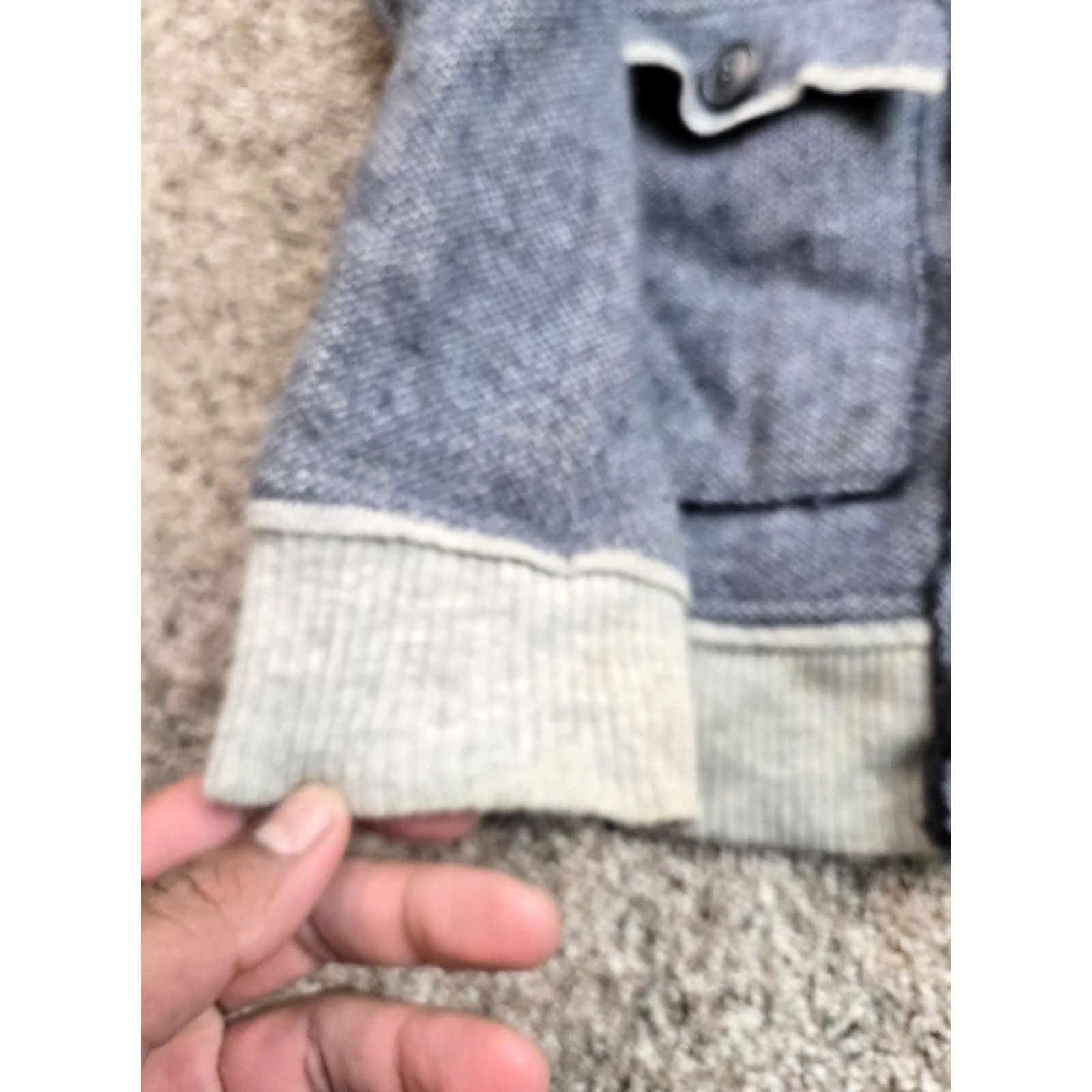 Vintage Emozioni Uomo Sweater Jacket Mens Small Blue Button Up Military Style Italy (Knitted Knit) Pants? Size US S / EU 44-46 / 1 - 5 Thumbnail