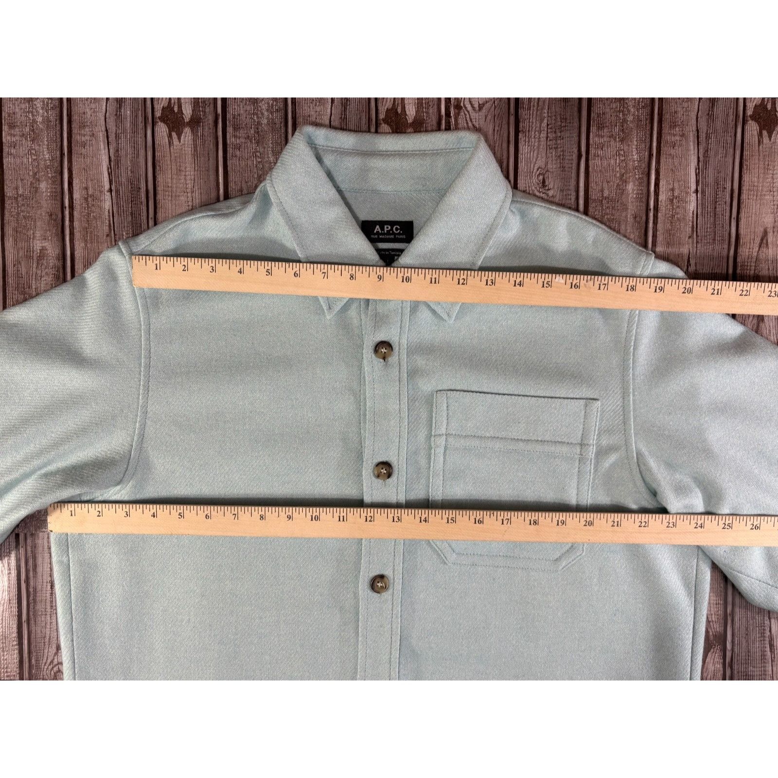 A.P.C. A.P.C. Rue Madame Paris Basile Wool Blend Yarn Dyed Oversize Size US L / EU 52-54 / 3 - 6 Thumbnail