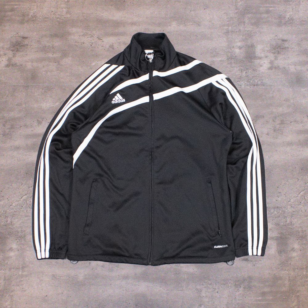 Adidas Y2K 2010 Adidas Curve Stripes Black Track Top Sweater Size US M / EU 48-50 / 2 - 1 Thumbnail