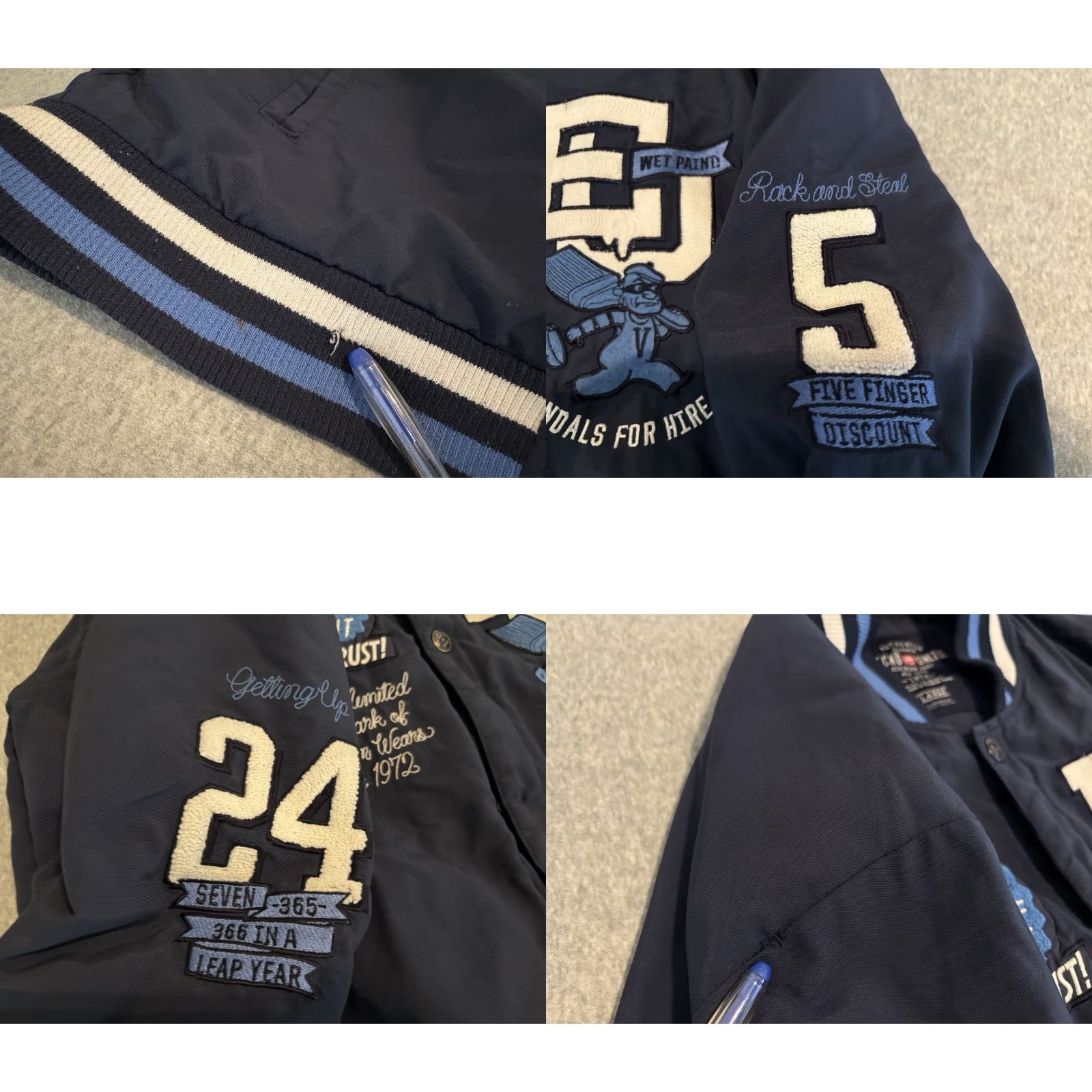 Ecko Unltd. VINTAGE Ecko Unltd. Vandals for Hire Graffiti Jacket Button Front Blue XL Bomber Jacket Mens Girls Size US XL / EU 56 / 4 - 8 Thumbnail