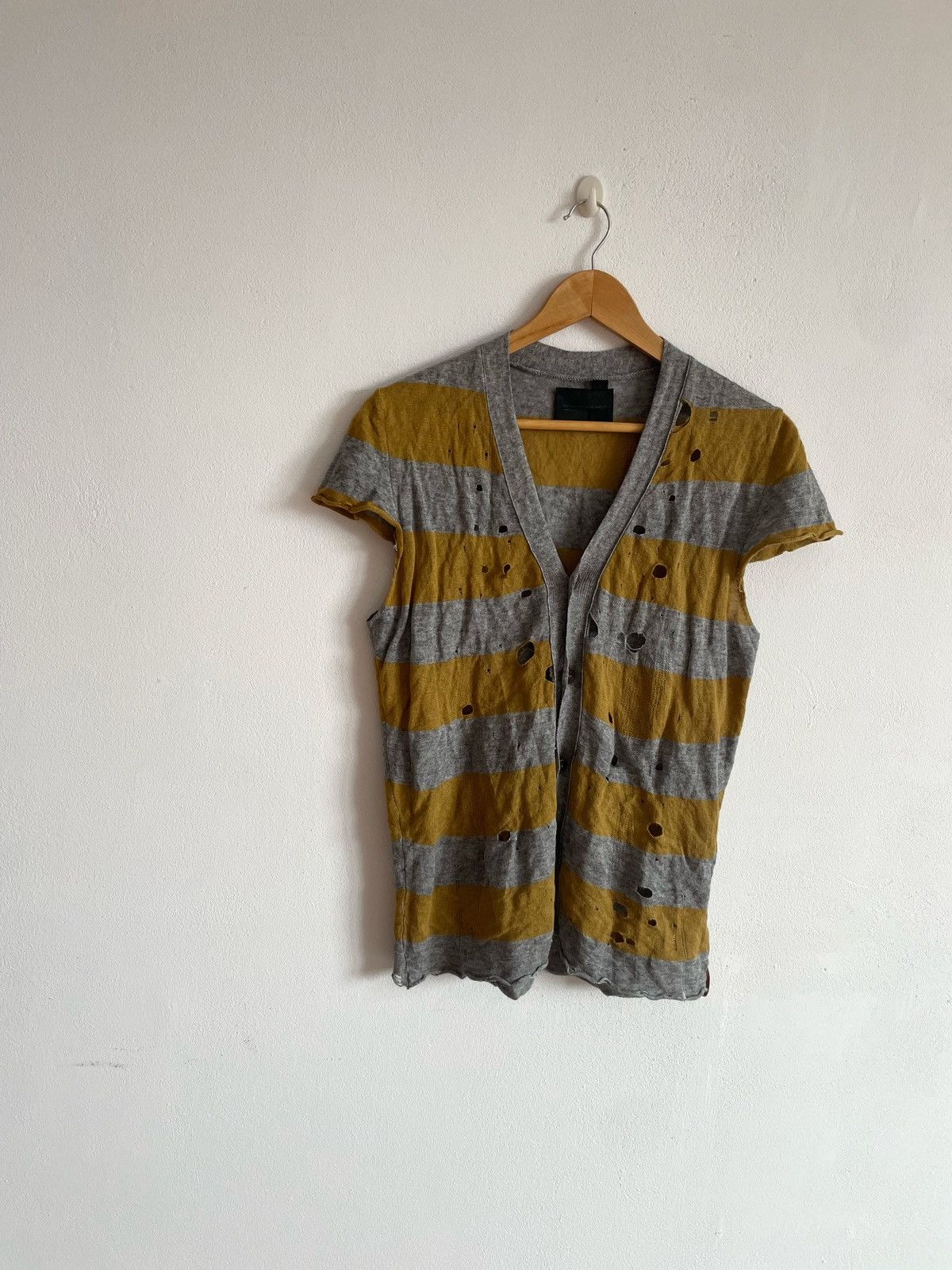 Diesel Black Gold Diesel Black Gold Distressed Assymetric Japan Cardigan Size S / US 4 / IT 40 - 2 Thumbnail