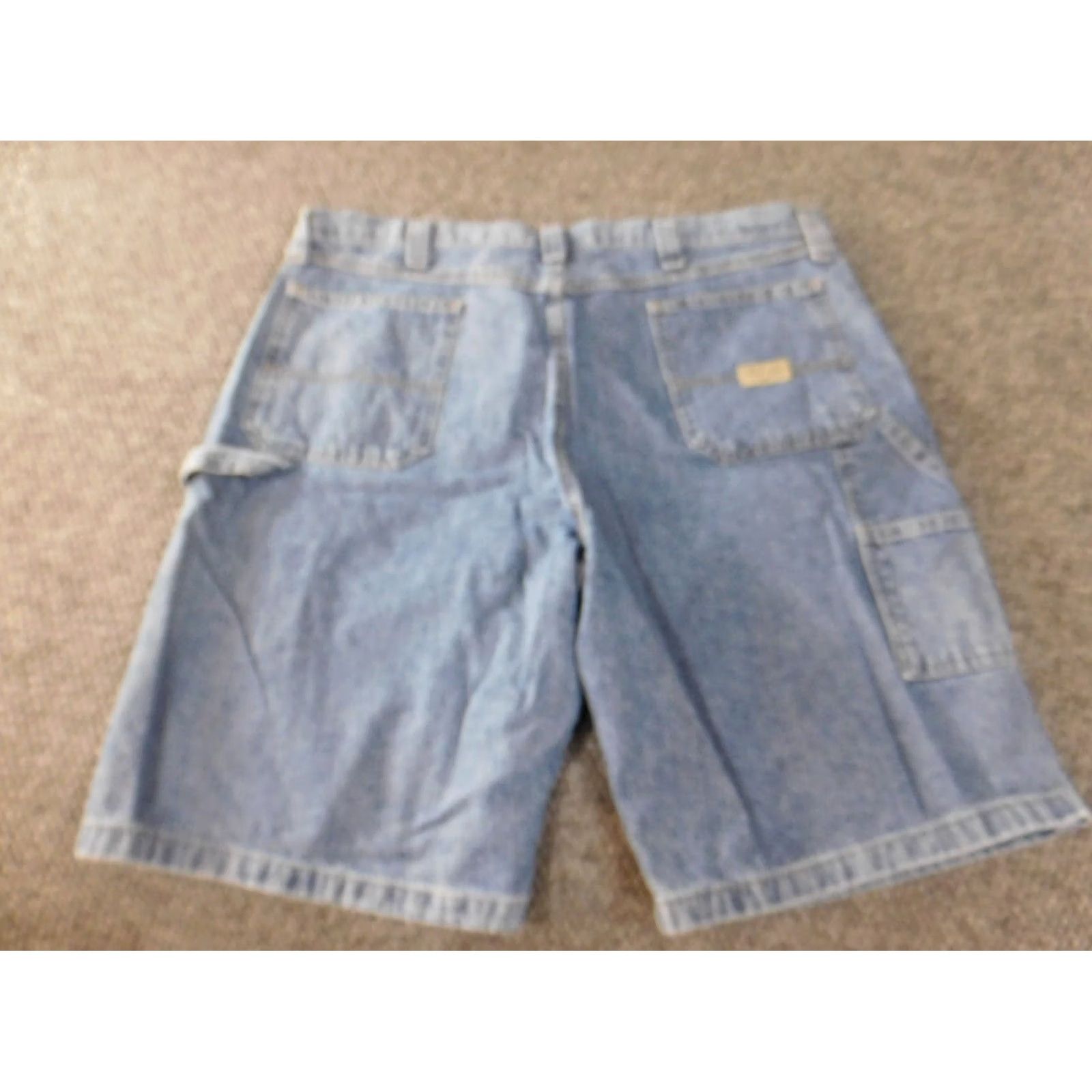 Wrangler Wrangler Jeans Shorts Mens 40 Y2K Baggy Loose Denim Workwear Blue Cotton 9in Inseam Flat Front Zip Logo Regular Classic Size US 40 / EU 56 - 4 Thumbnail