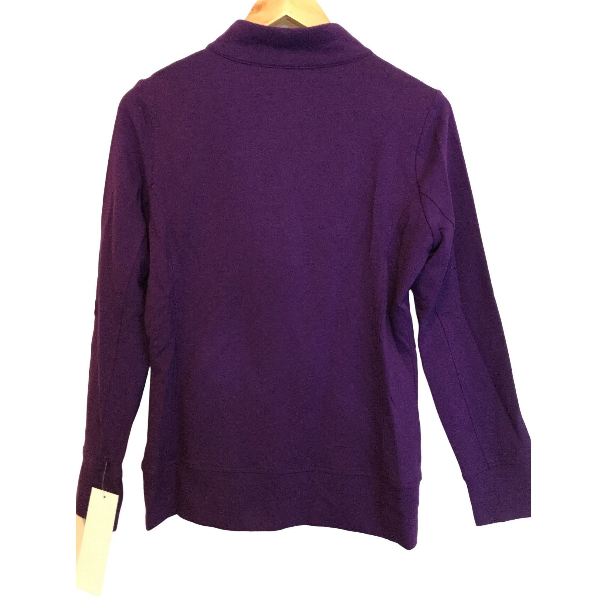 Designer Christine Alexander SMALL PURPLE Cotton Track Jacket Exercis Size S / US 4 / IT 40 - 5 Thumbnail