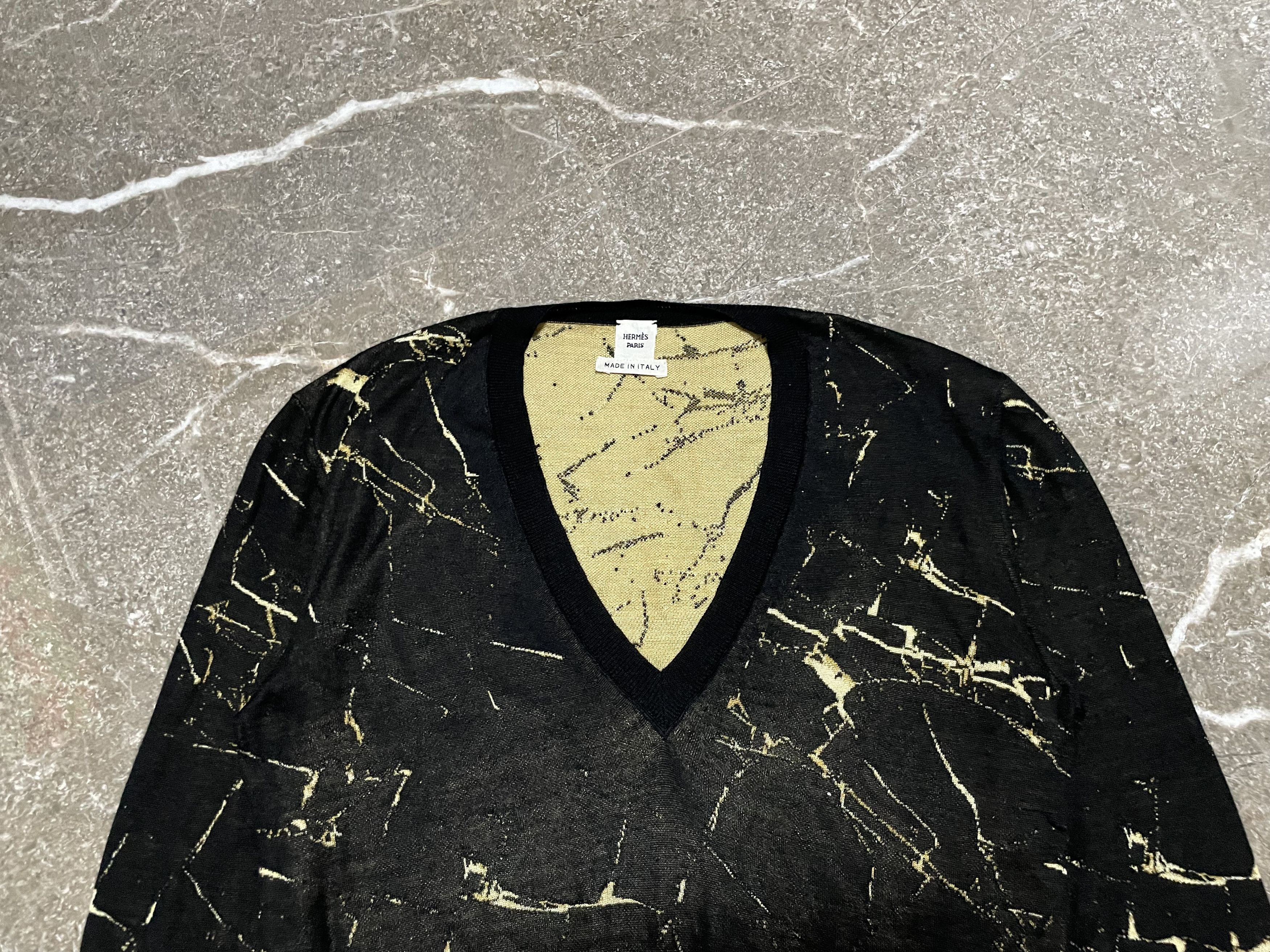 Hermes × Maison Margiela Hermes Gold Marble Longsleeve Shirt Size XS / US 0-2 / IT 36-38 - 2 Thumbnail