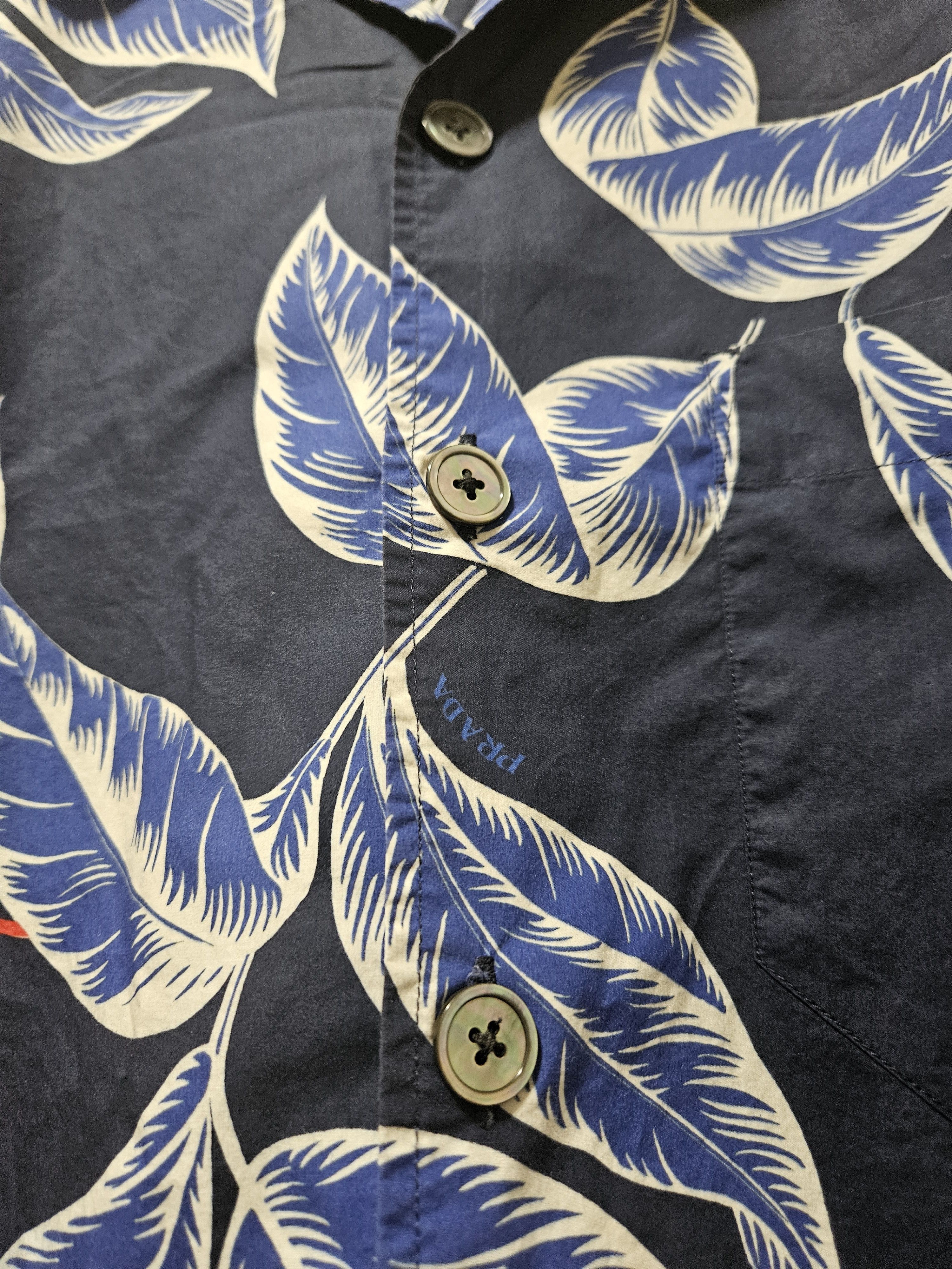 Prada Oversized Floral Print Blue Button Up Shirt Size US S / EU 44-46 / 1 - 4 Thumbnail