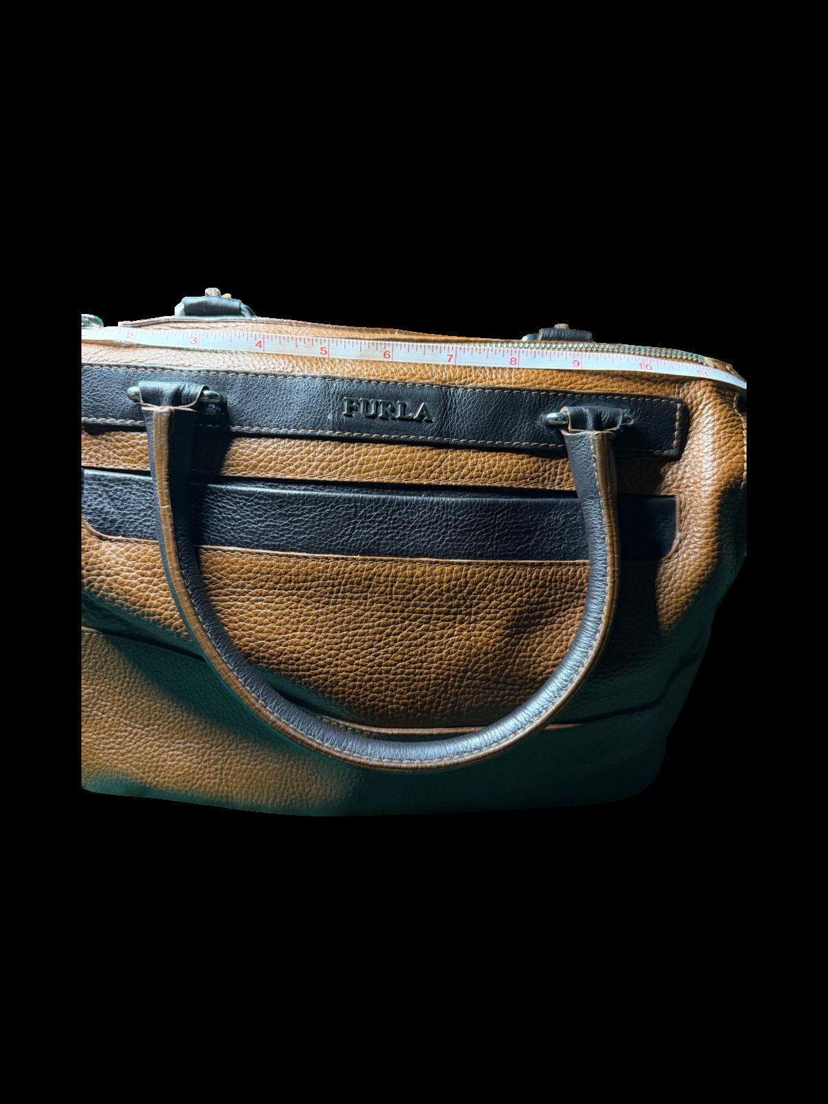 Furla Pebbled Leather Colorblock Satchel Vintage Y2K Furla Size ONE SIZE - 2 Thumbnail