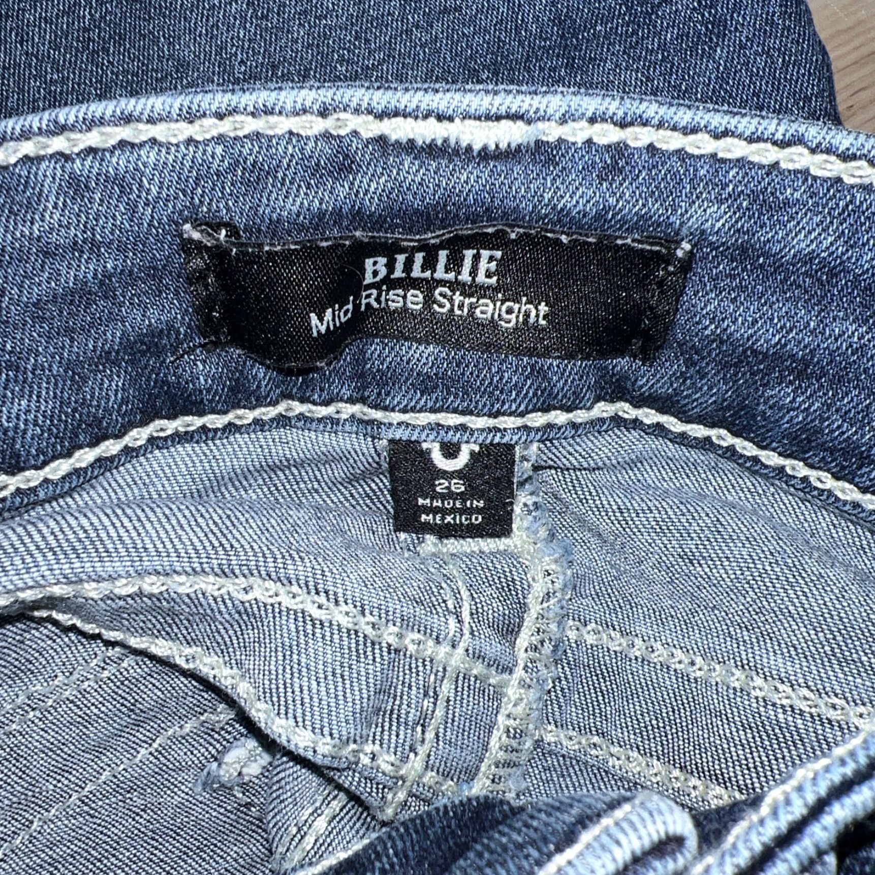 True Religion True Religion Billie Mid Rise Straight Jeans Womens 26 x33 Blue Size 26" / US 2 / IT 38 - 5 Thumbnail