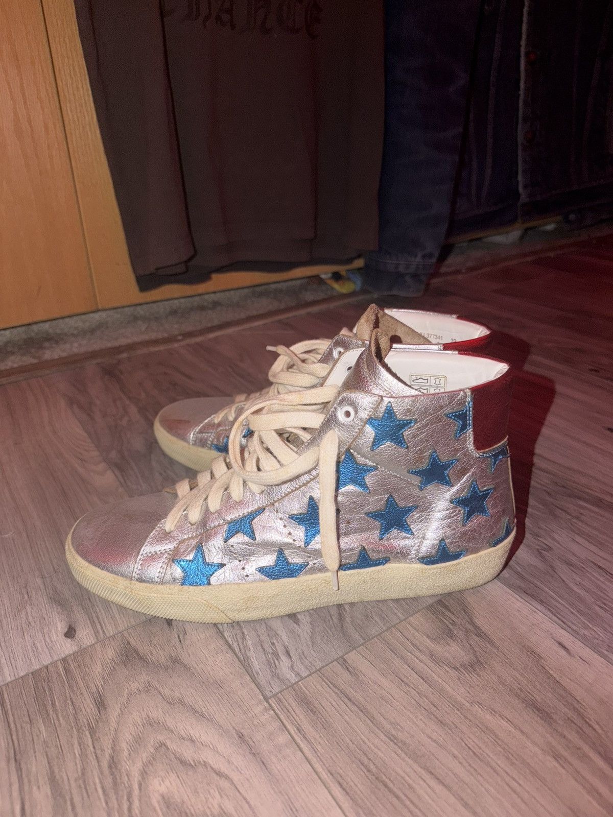 Yves Saint Laurent Saint Laurent High Top Blue Stars Size US 6.5 / EU 39-40 - 1 Thumbnail