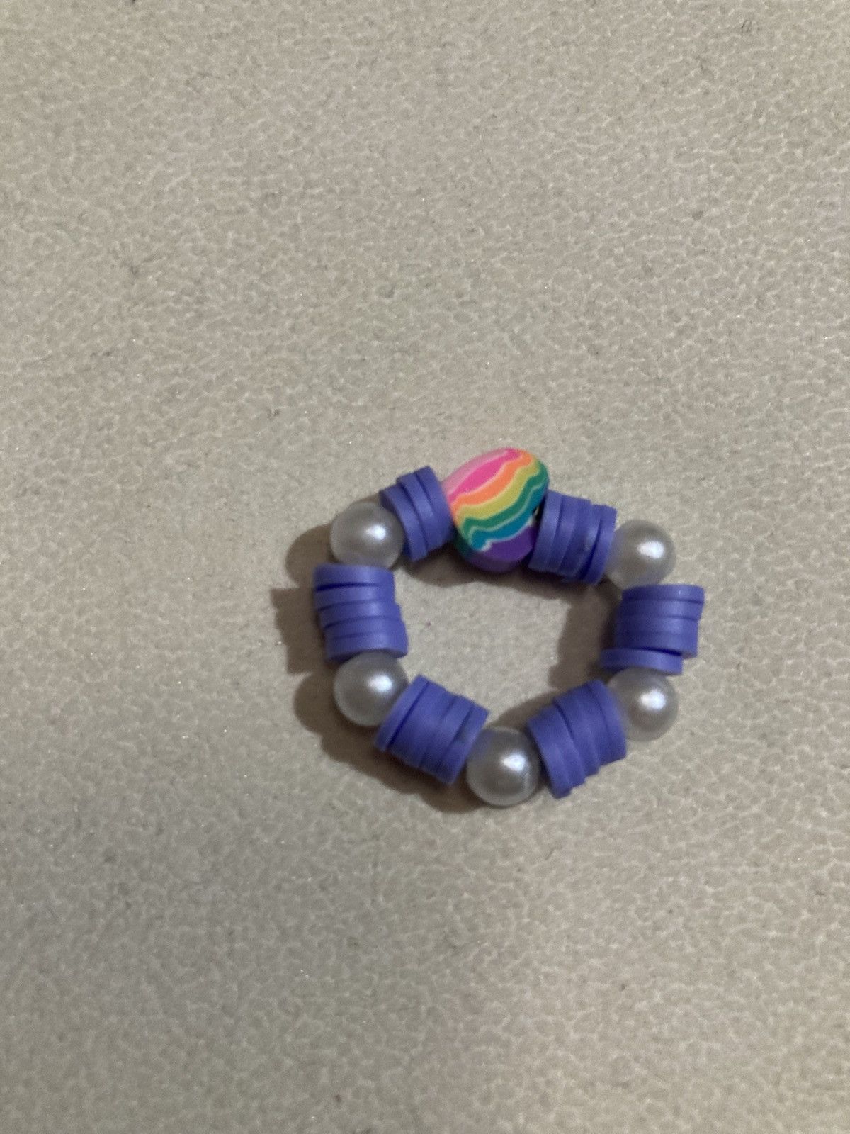 Other Blue and rainbow heart beaded ring Size ONE SIZE - 1 Preview