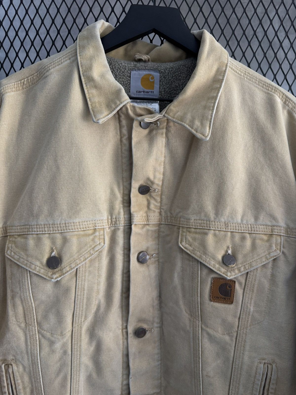 Carhartt Vintage 1990s Carhartt J233 WET Sherpa Lined Trucker Jacket Size US L / EU 52-54 / 3 - 2 Thumbnail