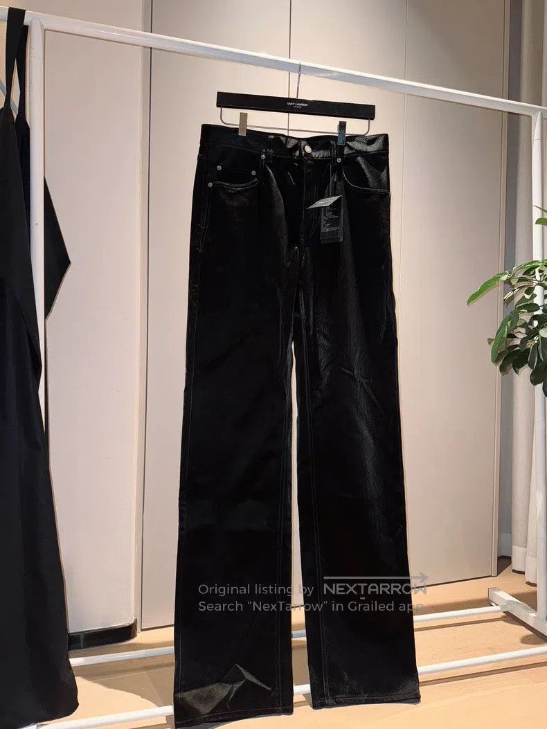 Saint Laurent Paris Saint Laurent Paris Brown Leather Flared Pants with Ripple Size US 28 / EU 44 - 1 Thumbnail