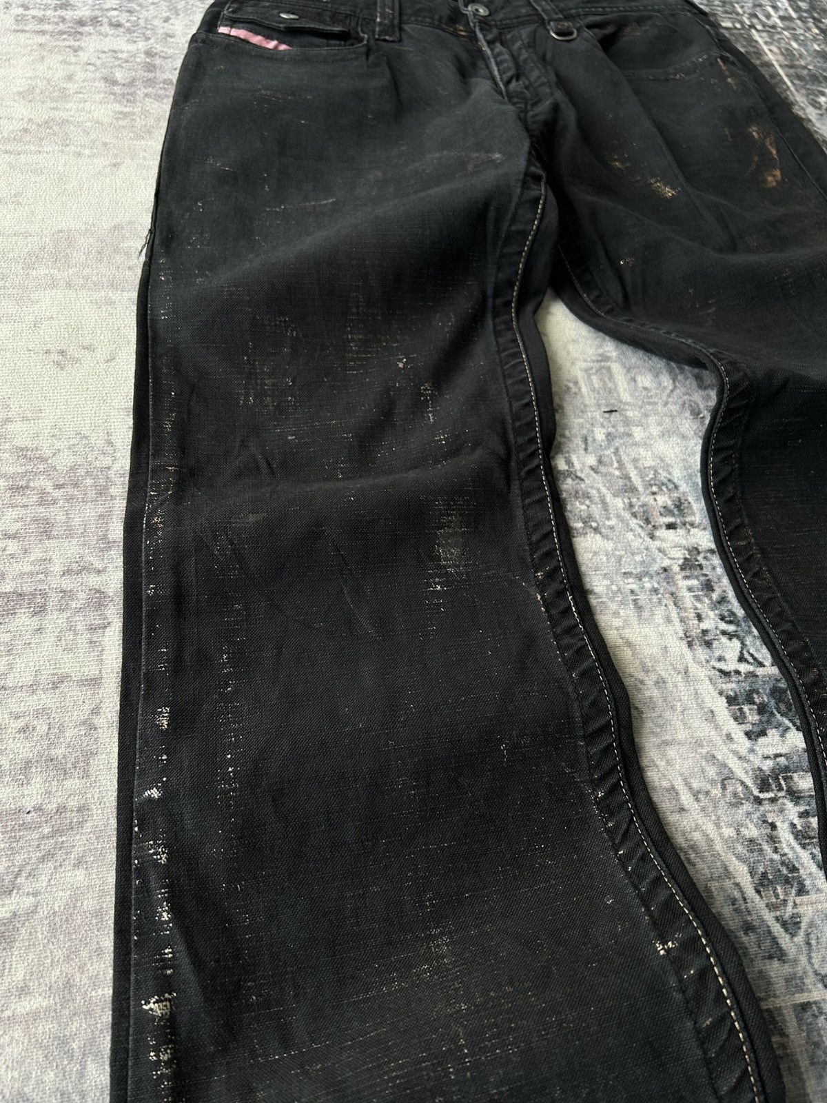 Japanese Brand Flared Nicole Punk Black Pants Size US 31 - 11 Thumbnail
