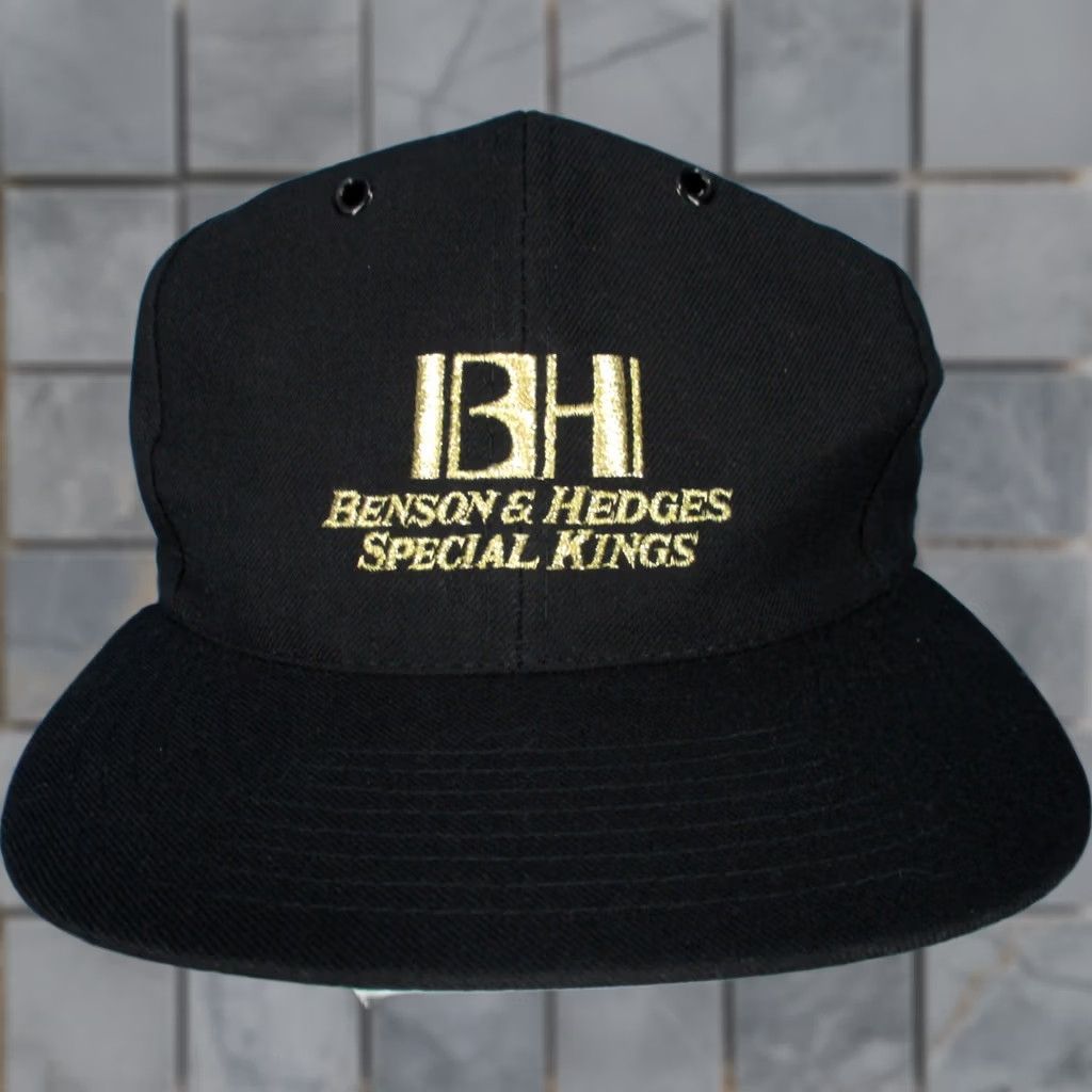 Vintage VINTAGE Benson & Hedges Snapback Hat 90s Men Adjustable Black Hip Hop CIGARETTES SPECIAL KINGS NOS Size ONE SIZE - 1 Thumbnail